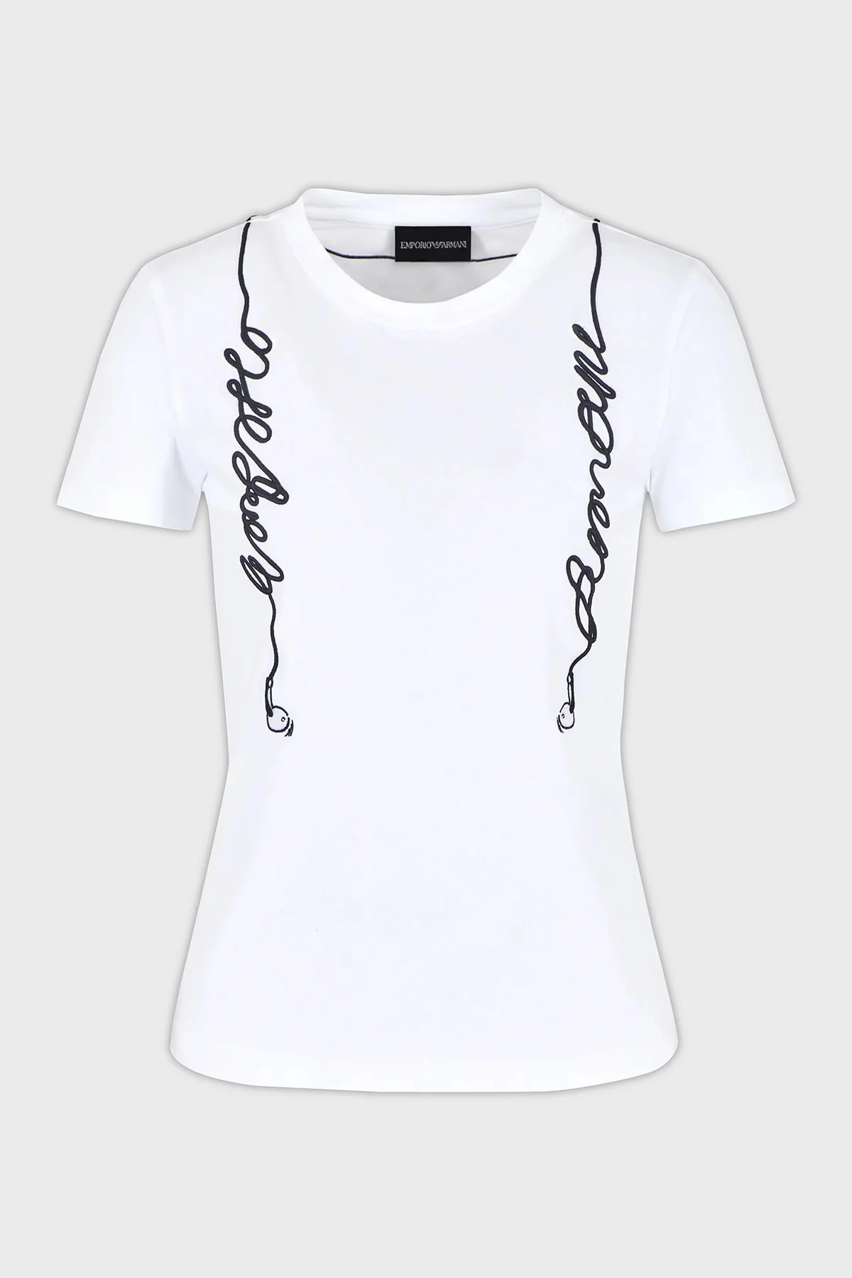 Emporio Armani Pamuklu Regular Fit Bisiklet Yaka Kadın T Shirt 3D2T7R 2J07Z 0100 BEYAZ - 5