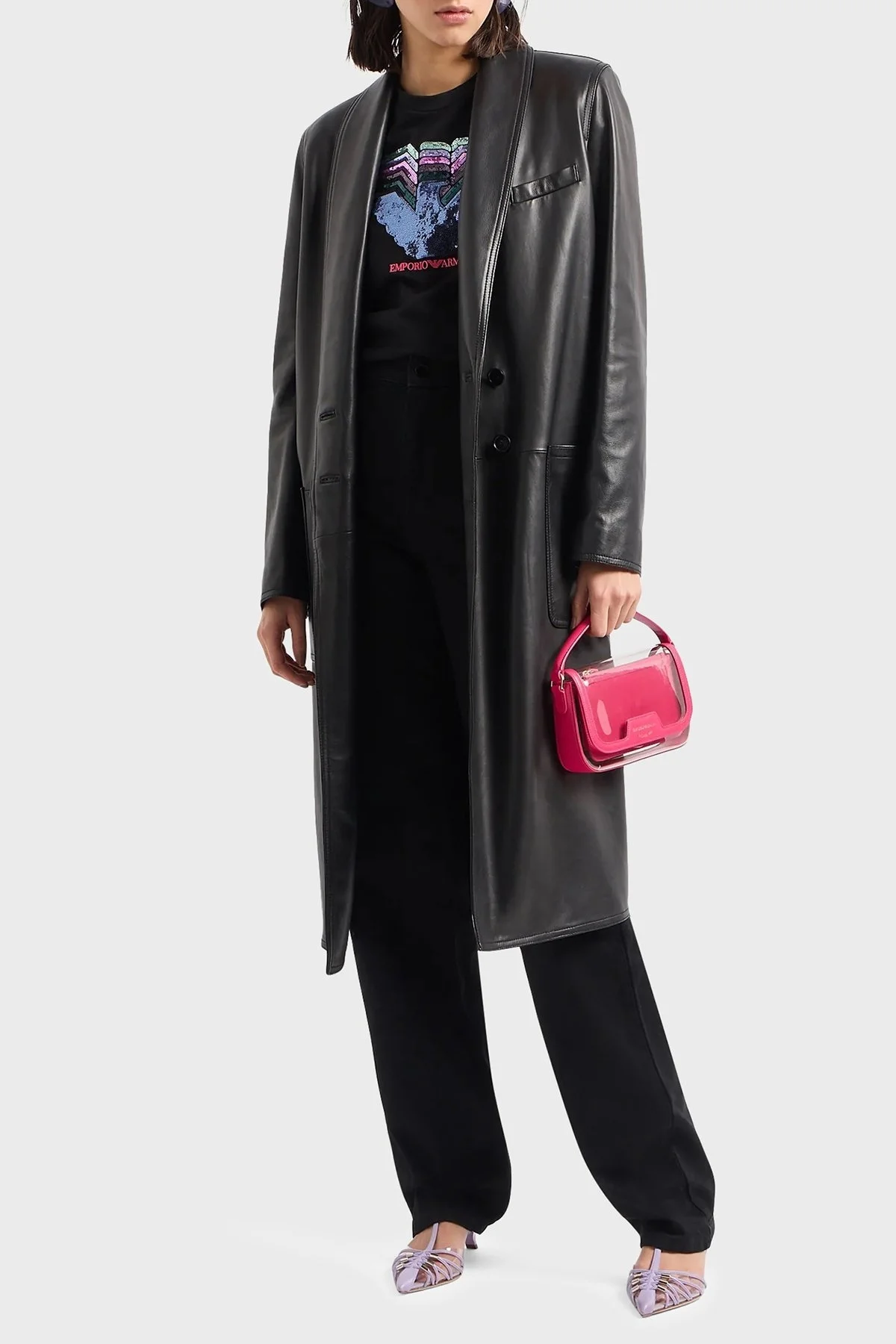 Emporio Armani Pamuklu Regular Fit Bisiklet Yaka Bayan T Shirt 3D2T7T 2JIDZ 0999 SİYAH - 7