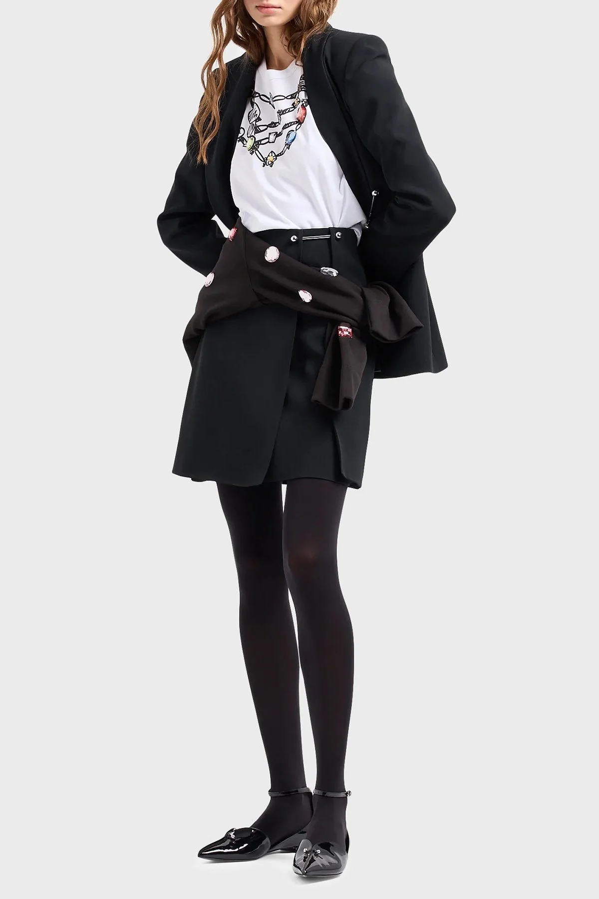 Emporio Armani Pamuklu Regular Fit Bisiklet Yaka Bayan T Shirt 3D2T8A 2JKAZ 0100 BEYAZ - 2