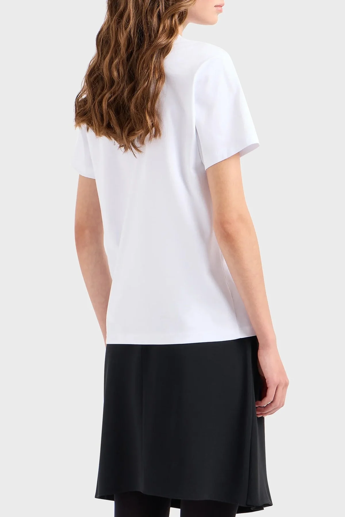 Emporio Armani Pamuklu Regular Fit Bisiklet Yaka Bayan T Shirt 3D2T8A 2JKAZ 0100 BEYAZ - 3