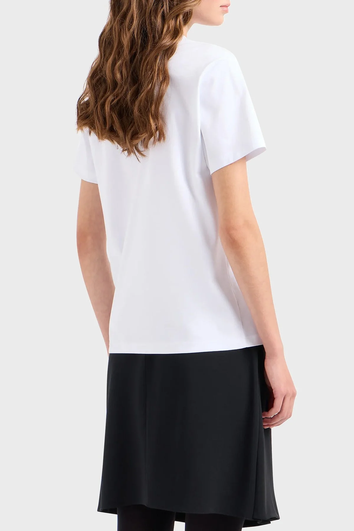 Emporio Armani Pamuklu Regular Fit Bisiklet Yaka Kadın T Shirt 3D2T8A 2JKAZ 0100 BEYAZ - 3