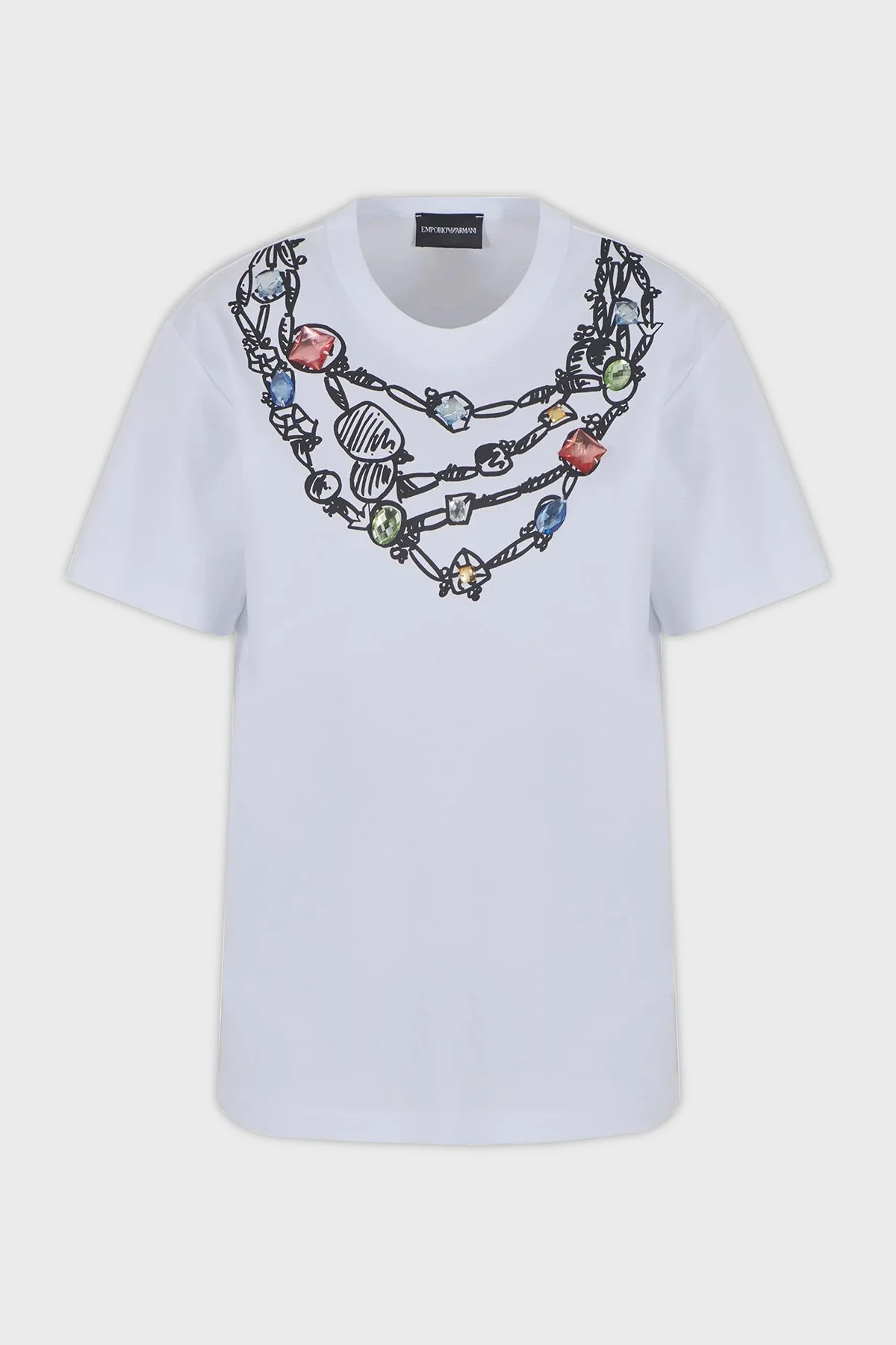 Emporio Armani Pamuklu Regular Fit Bisiklet Yaka Kadın T Shirt 3D2T8A 2JKAZ 0100 BEYAZ - 5