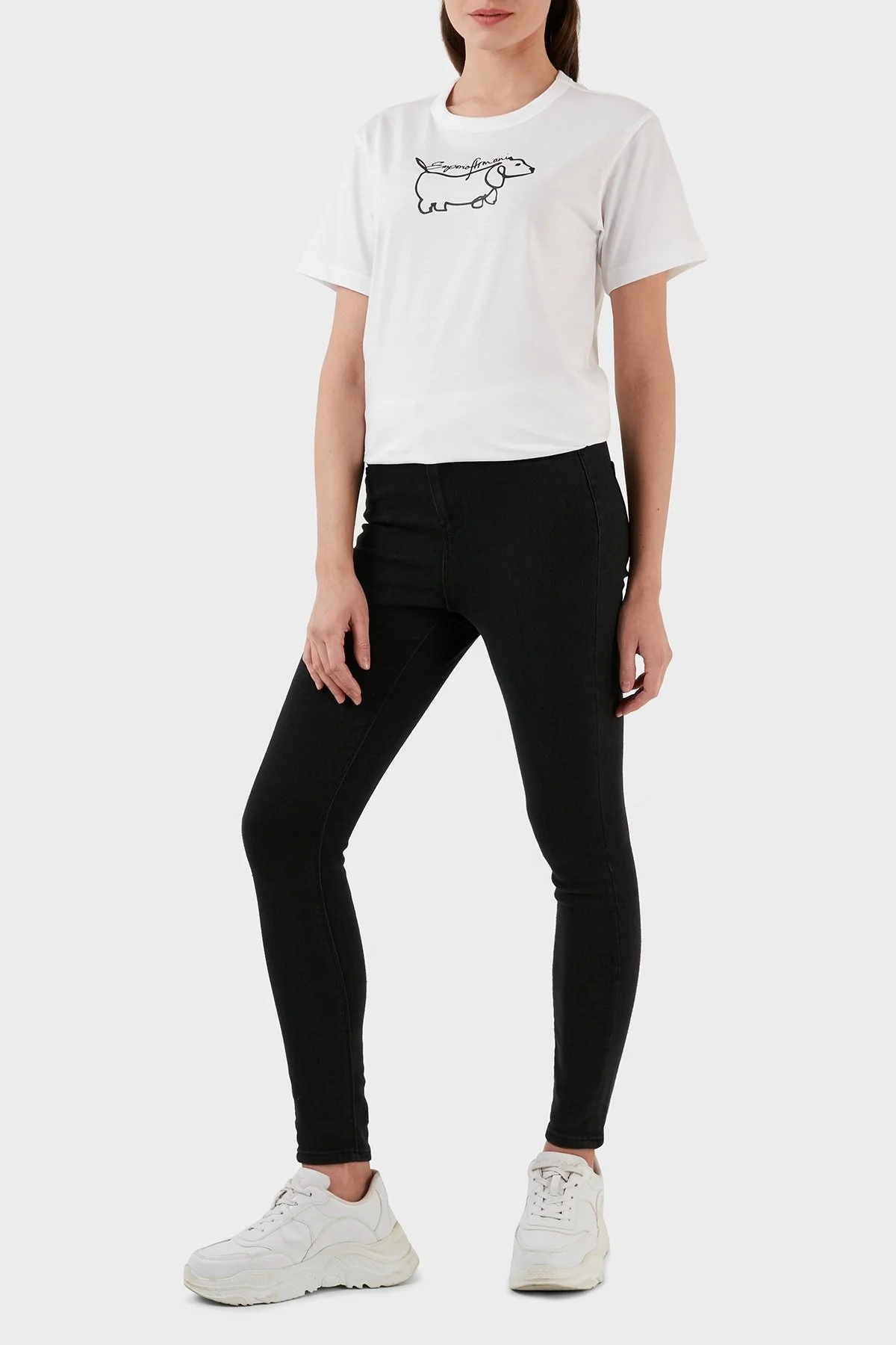 Emporio Armani Pamuklu Regular Fit Bisiklet Yaka Bayan T Shirt 3R2T7K 2J53Z 0100 BEYAZ - 4