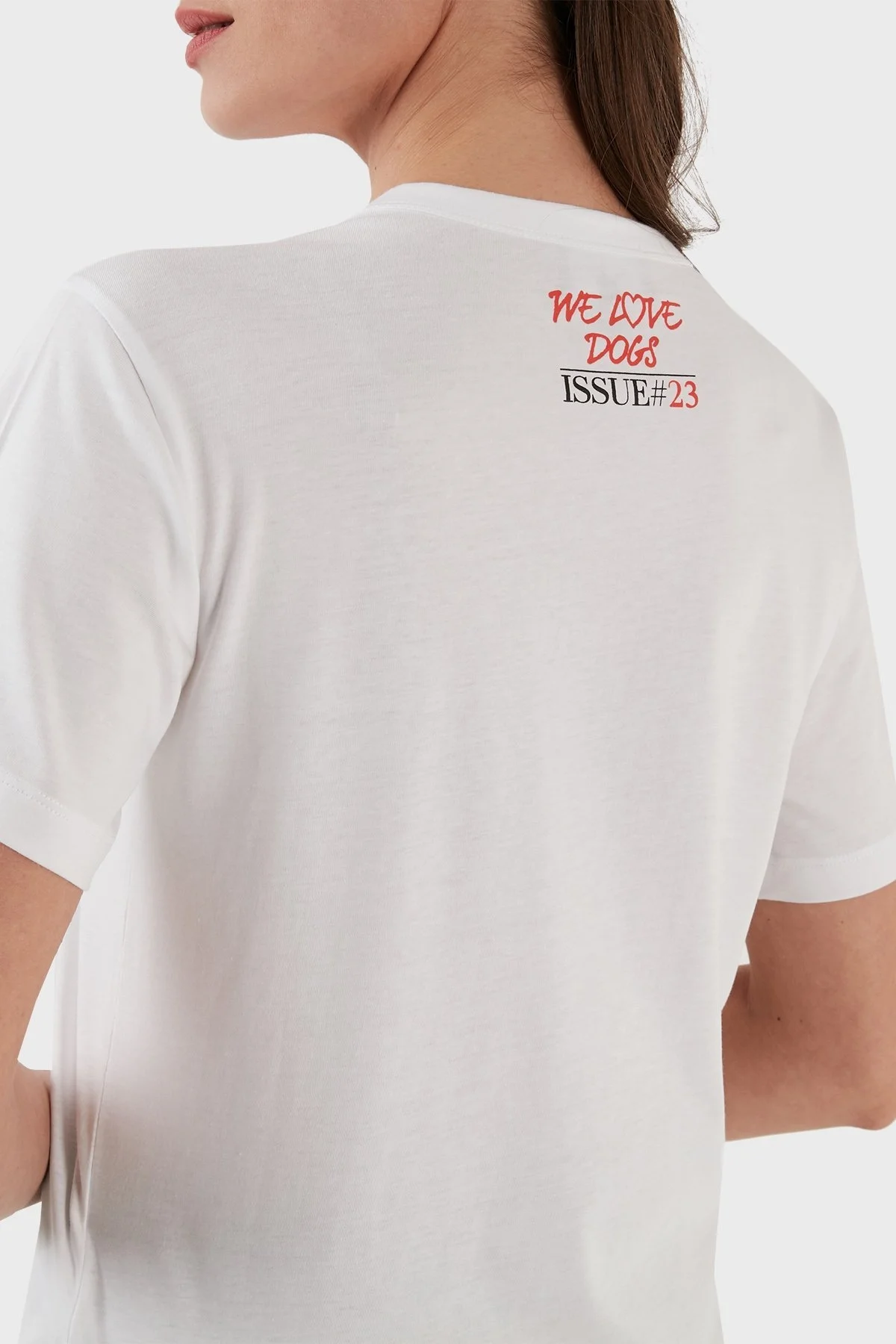 Emporio Armani Pamuklu Regular Fit Bisiklet Yaka Bayan T Shirt 3R2T7K 2J53Z 0100 BEYAZ - 6