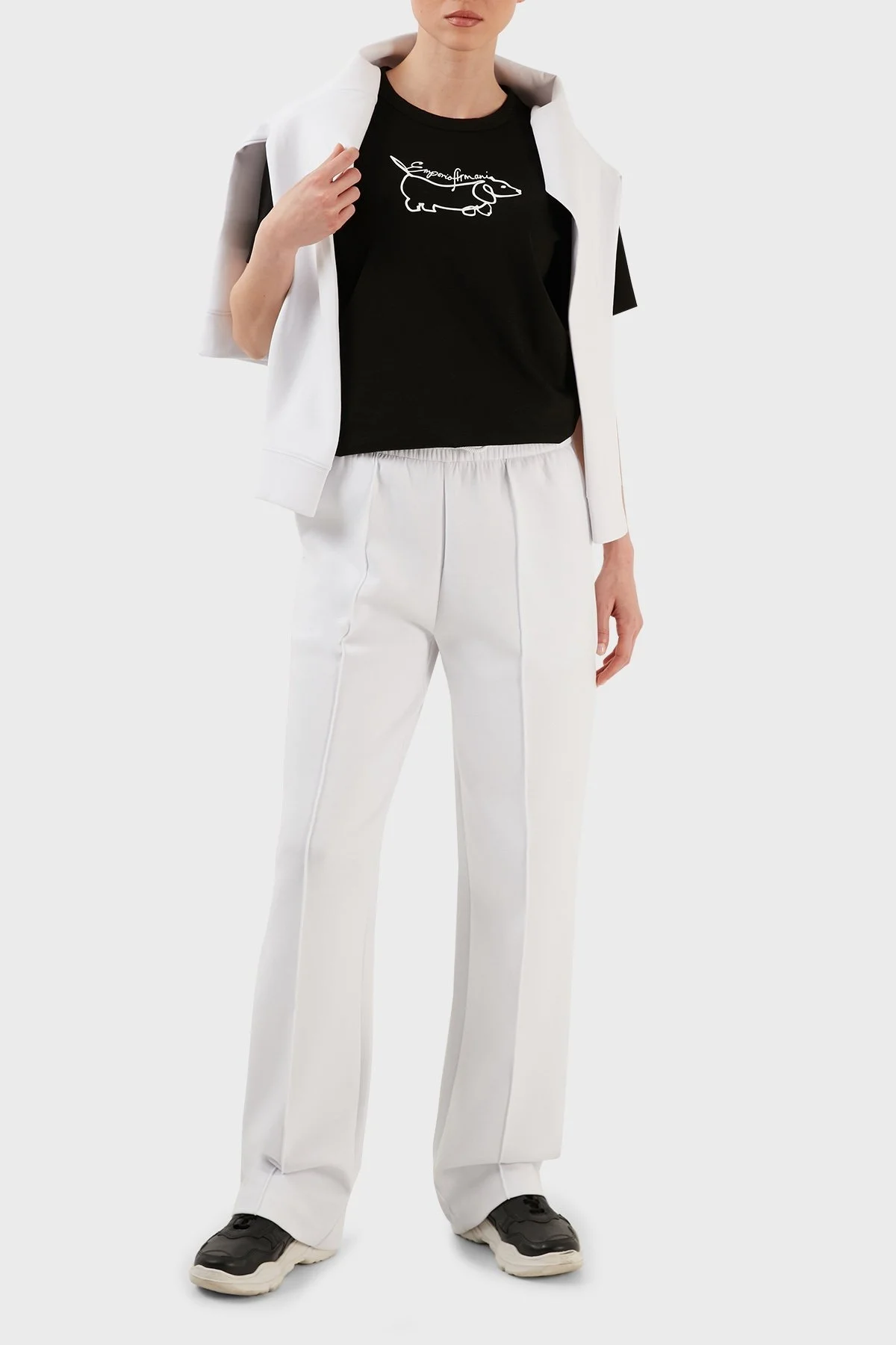 Emporio Armani Pamuklu Regular Fit Bisiklet Yaka Bayan T Shirt 3R2T7K 2J53Z 0999 SİYAH - 4