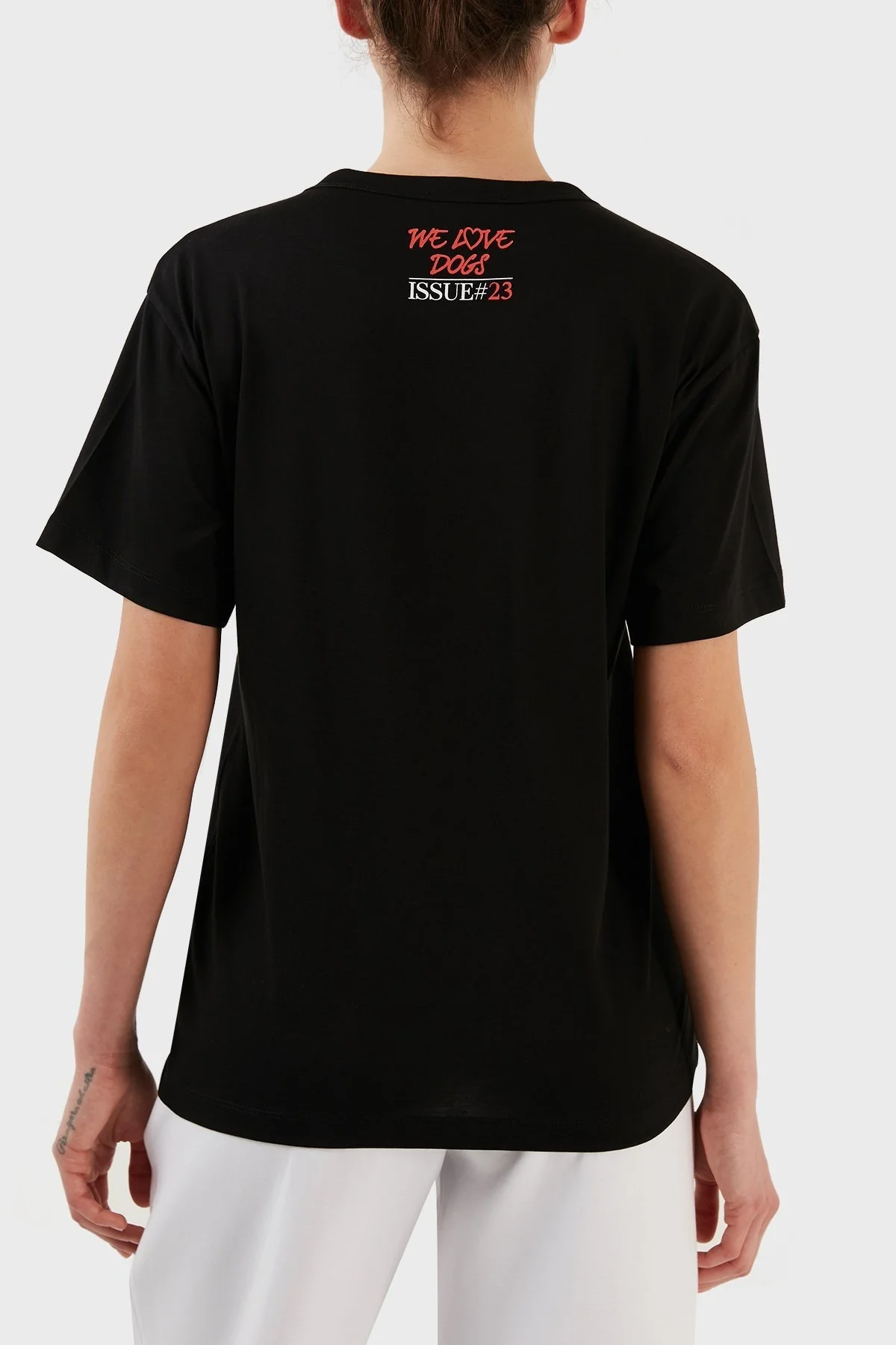 Emporio Armani Pamuklu Regular Fit Bisiklet Yaka Bayan T Shirt 3R2T7K 2J53Z 0999 SİYAH - 6