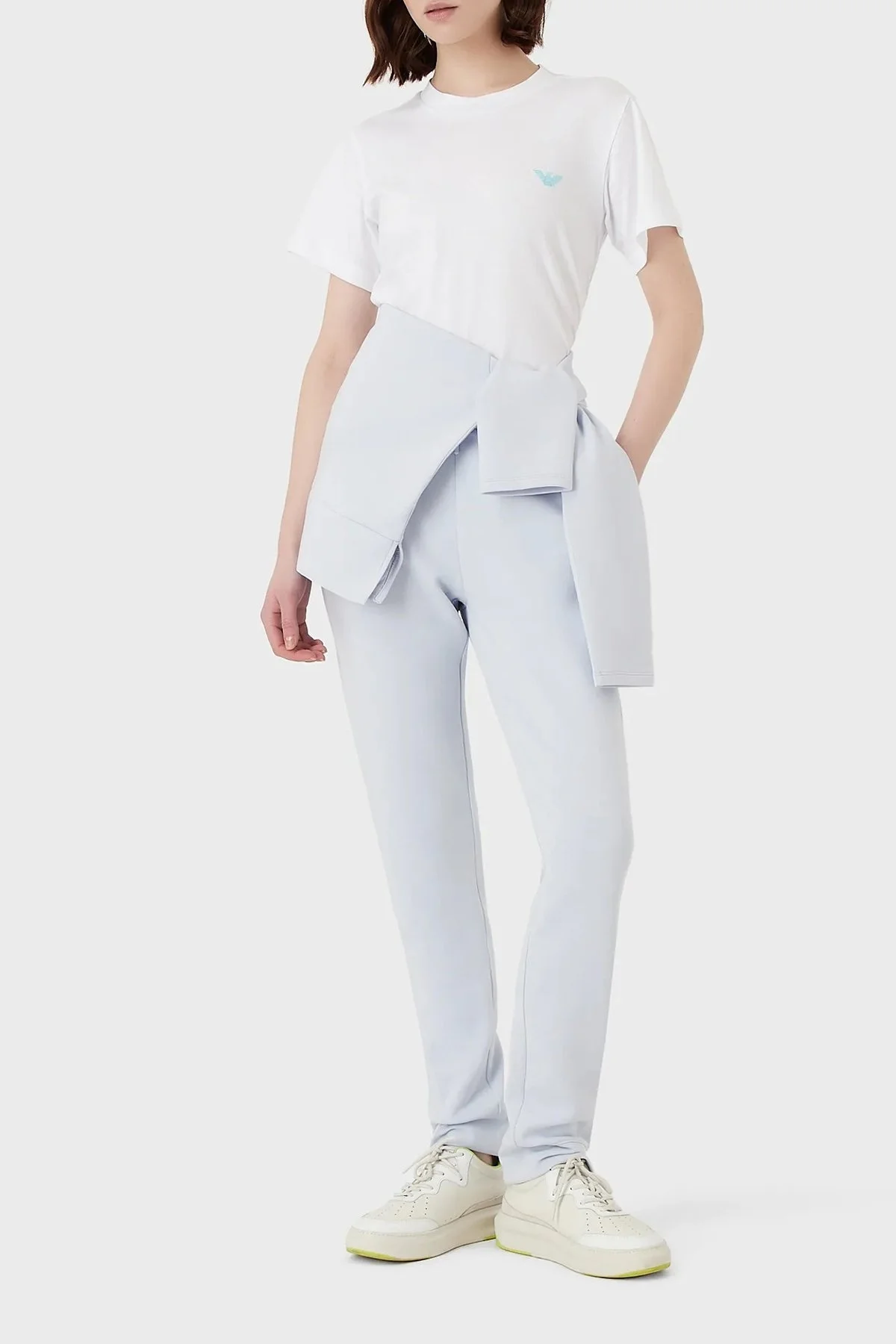 Emporio Armani Pamuklu Regular Fit Bisiklet Yaka Bayan T Shirt 3R2T7L 2J53Z 0100 BEYAZ - 3