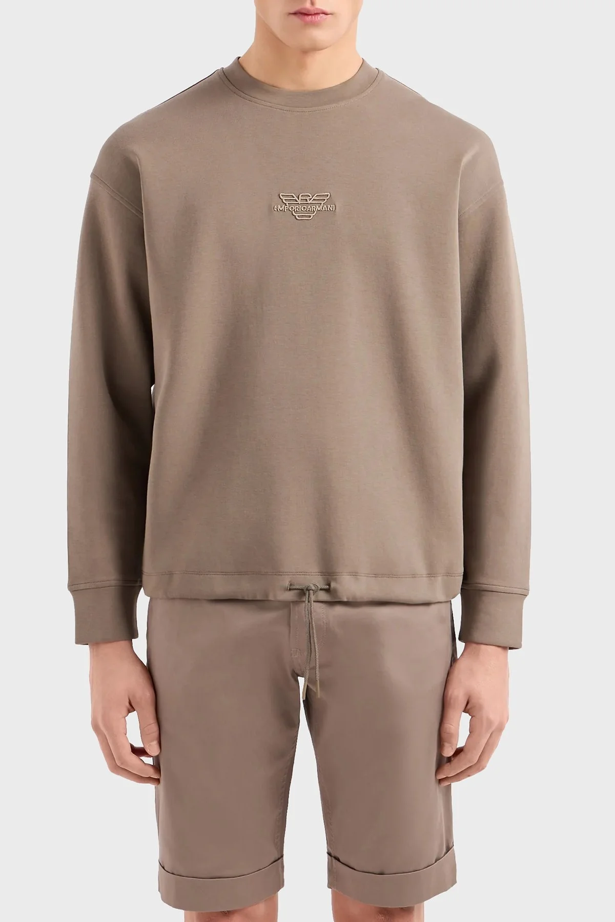 Emporio Armani Pamuklu Regular Fit Bisiklet Yaka Erkek Sweat 3D1M62 1JHSZ 0440 KAHVE - 1