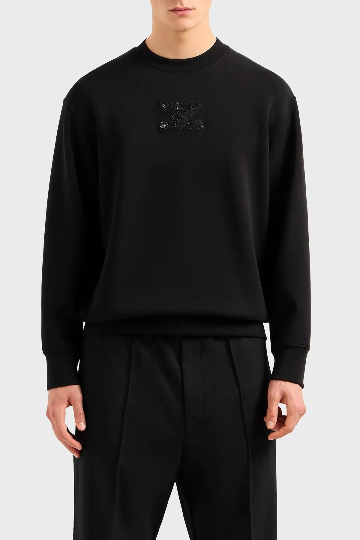 Emporio Armani Pamuklu Regular Fit Bisiklet Yaka Erkek Sweat 3D1MA6 1JHSZ 0999 SİYAH - 1