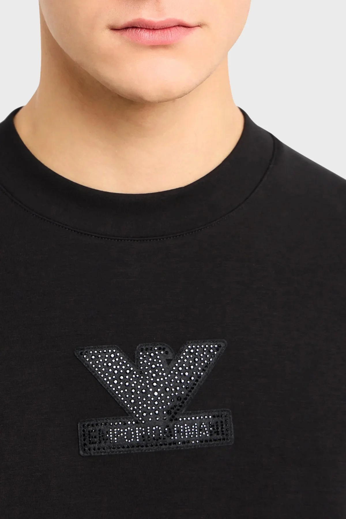 Emporio Armani Pamuklu Regular Fit Bisiklet Yaka Erkek Sweat 3D1MA6 1JHSZ 0999 SİYAH - 4