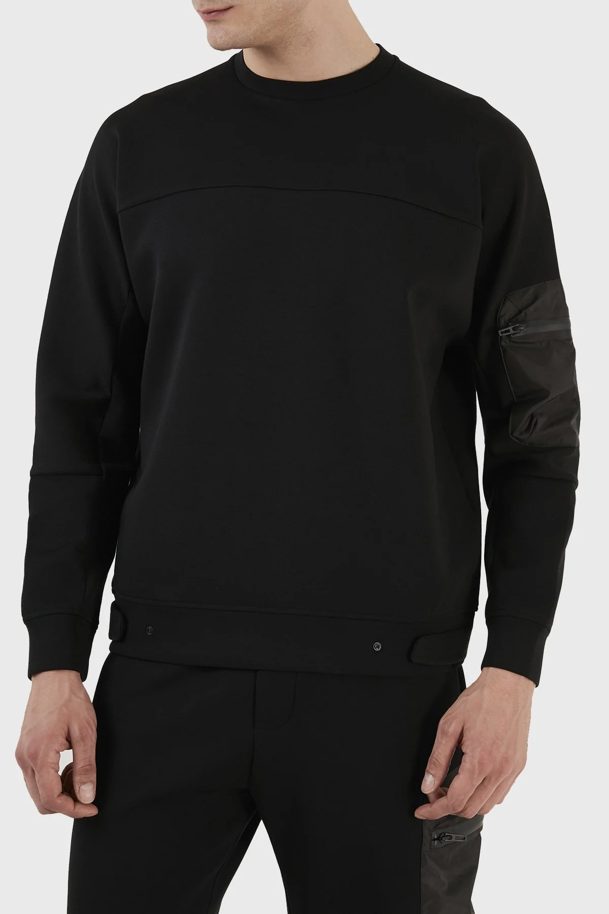 Emporio Armani Pamuklu Regular Fit Bisiklet Yaka Erkek Sweat 3R1MCS 1JHSZ 0999 SİYAH - 1