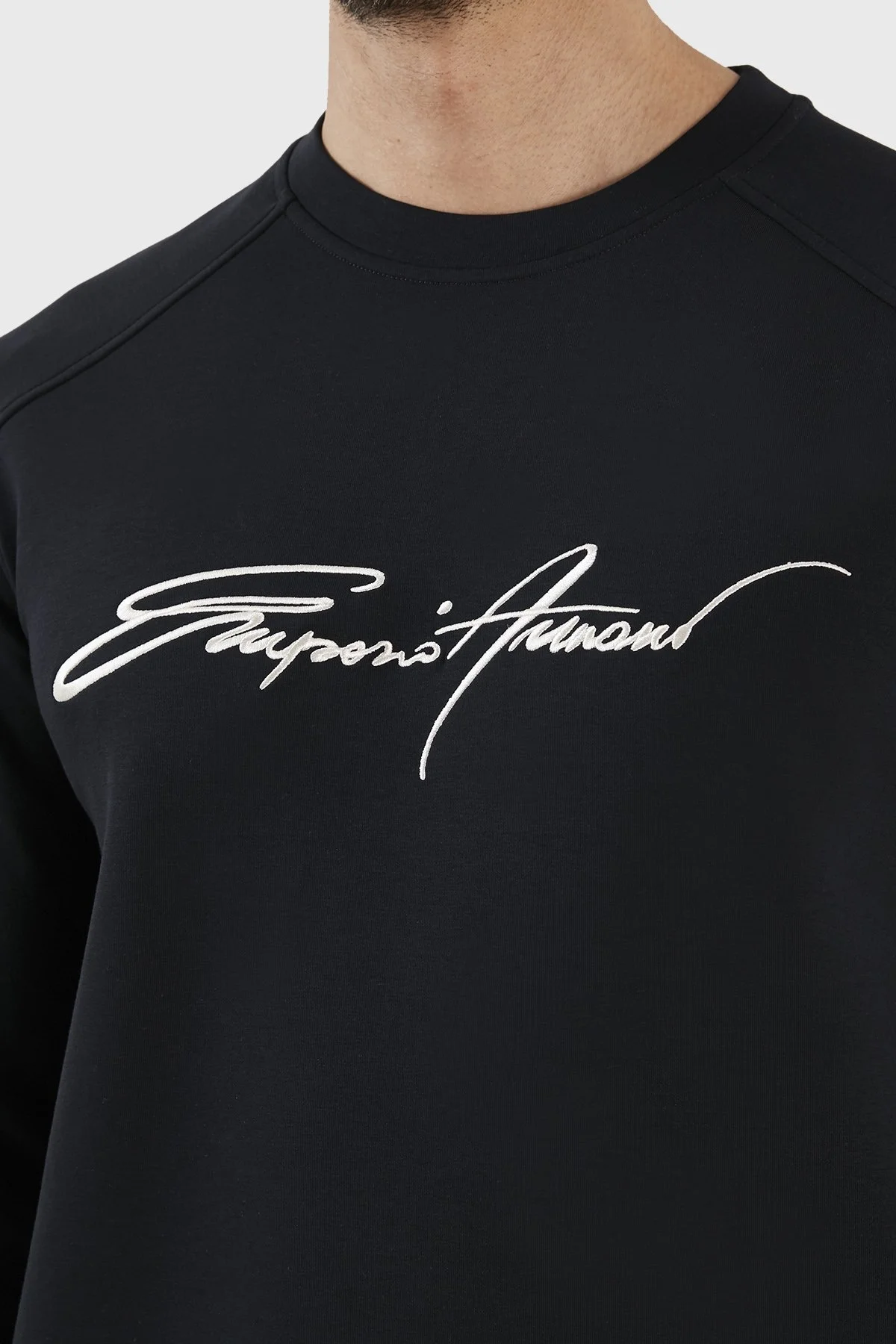 Emporio Armani Pamuklu Regular Fit Bisiklet Yaka Erkek Sweat 6L1ML8 1JHSZ 09G9 LACİVERT - 5