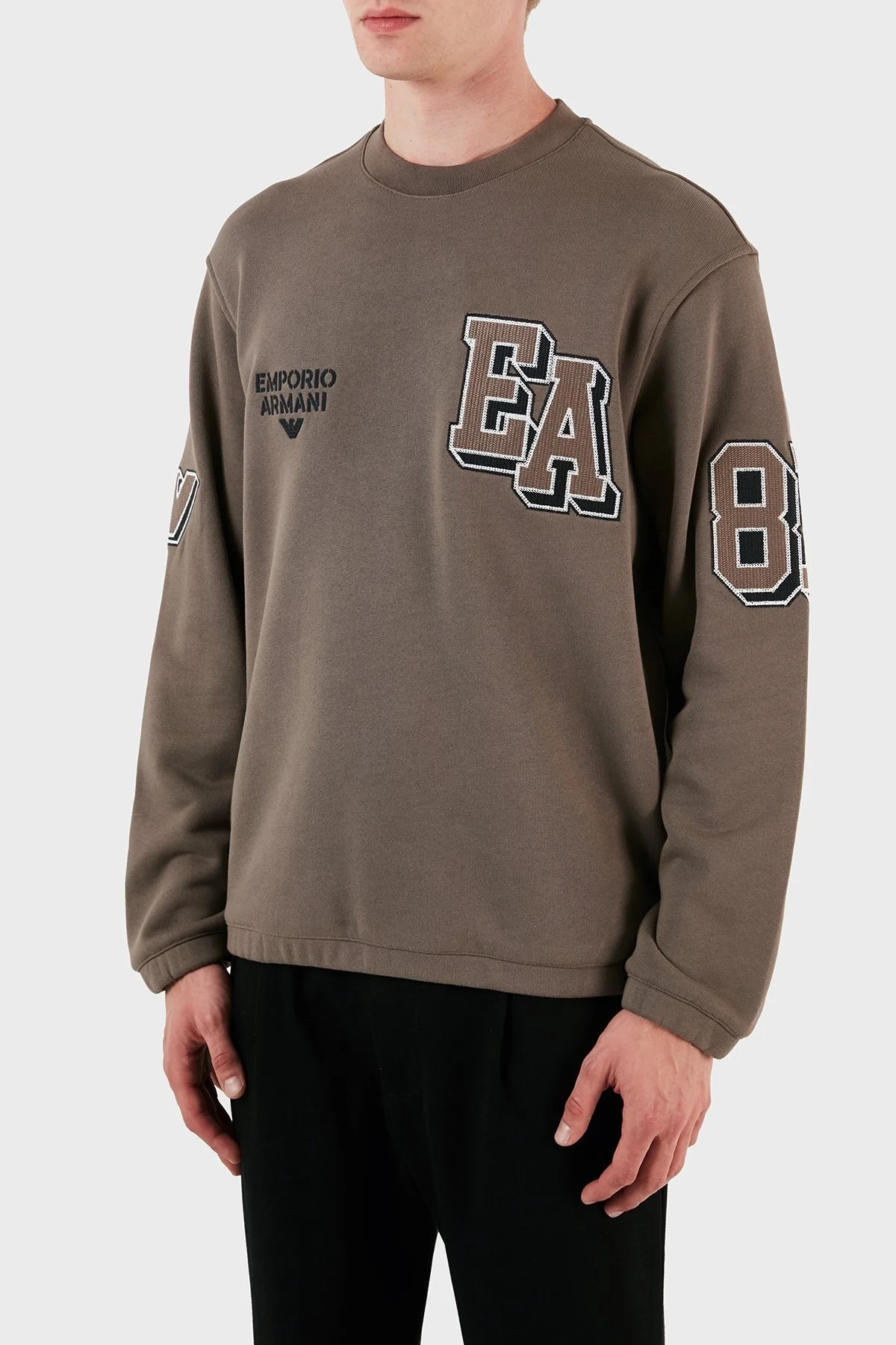 Emporio Armani Pamuklu Regular Fit Bisiklet Yaka Erkek Sweat 6R1MG4 1JWPZ 0440 VİZON - 8