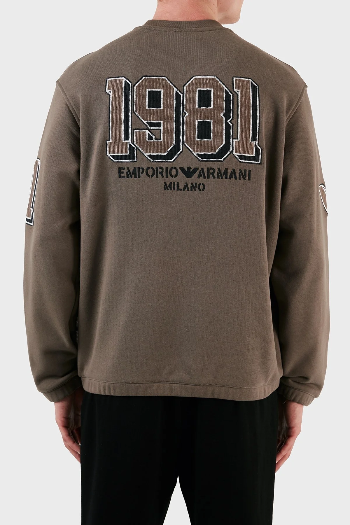 Emporio Armani Pamuklu Regular Fit Bisiklet Yaka Erkek Sweat 6R1MG4 1JWPZ 0440 VİZON - 9