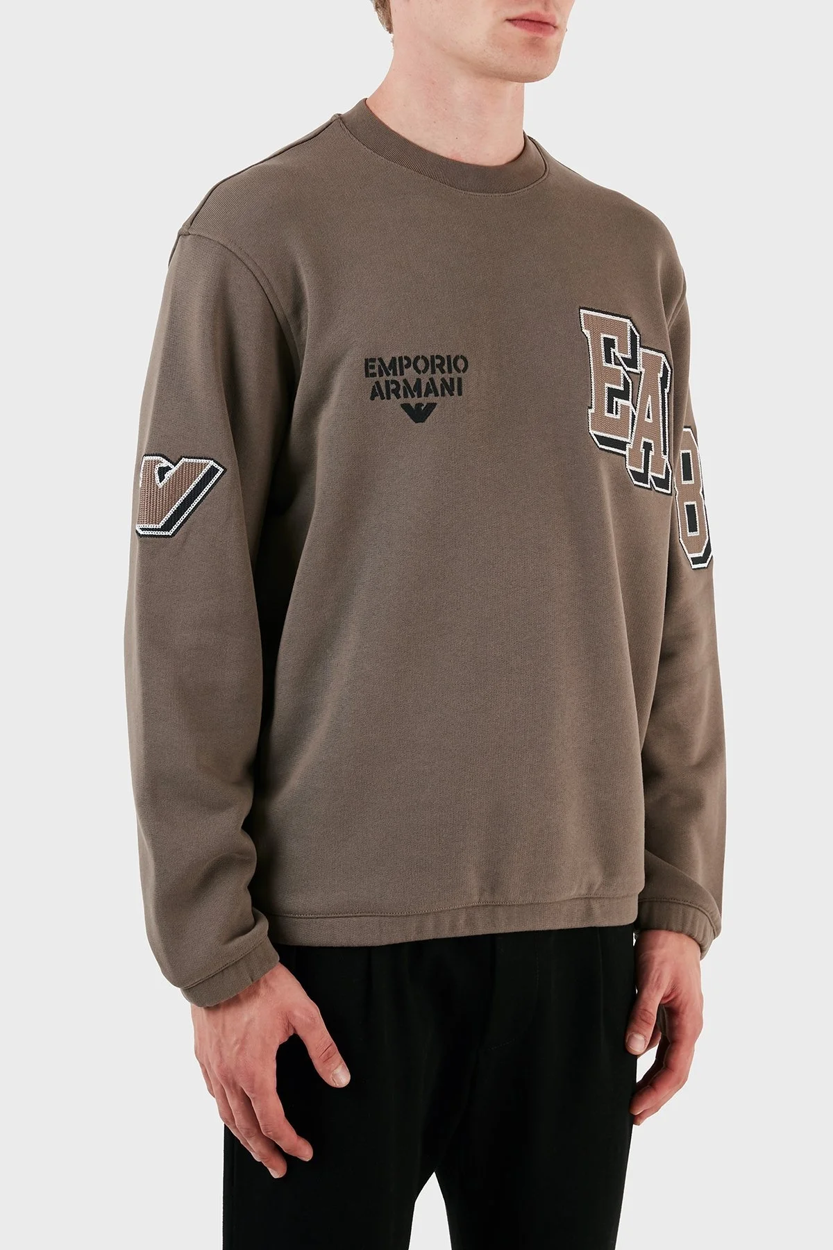 Emporio Armani Pamuklu Regular Fit Bisiklet Yaka Erkek Sweat 6R1MG4 1JWPZ 0440 VİZON - 10