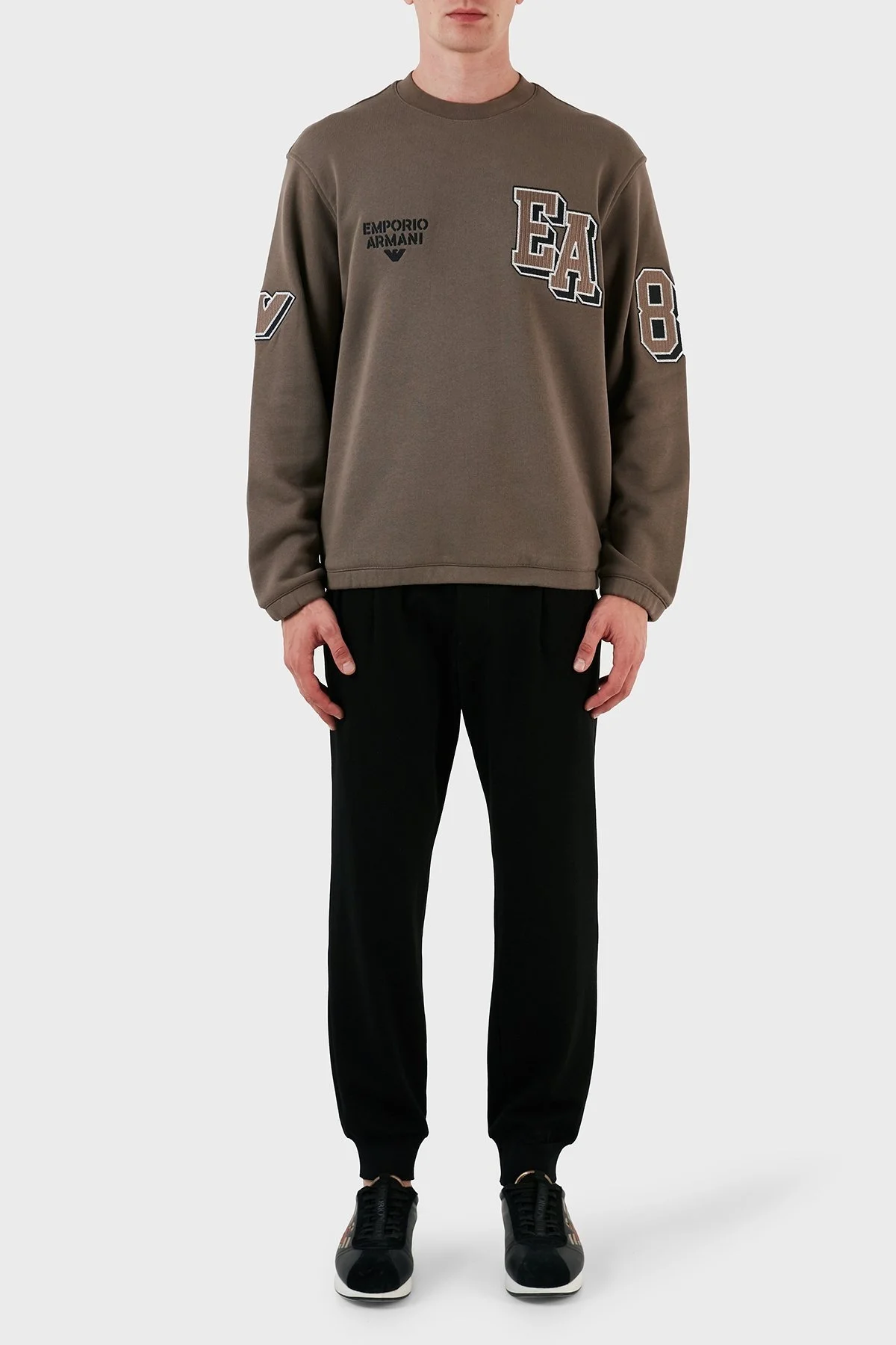 Emporio Armani Pamuklu Regular Fit Bisiklet Yaka Erkek Sweat 6R1MG4 1JWPZ 0440 VİZON - 11