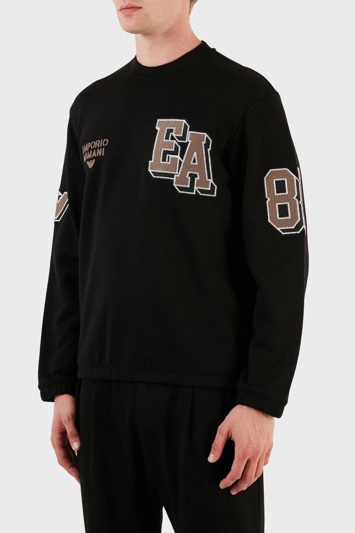 Emporio Armani Pamuklu Regular Fit Bisiklet Yaka Erkek Sweat 6R1MG4 1JWPZ 0999 SİYAH - 8