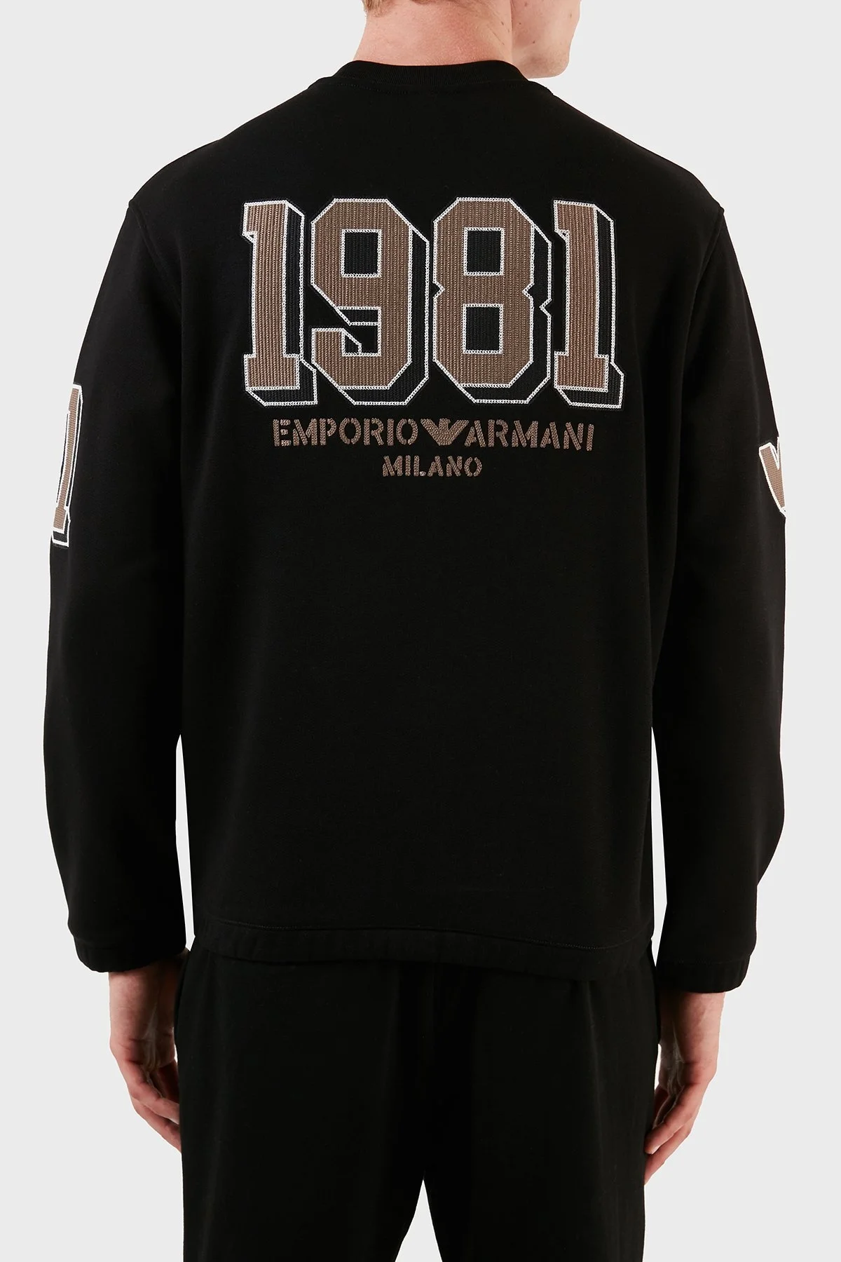 Emporio Armani Pamuklu Regular Fit Bisiklet Yaka Erkek Sweat 6R1MG4 1JWPZ 0999 SİYAH - 9