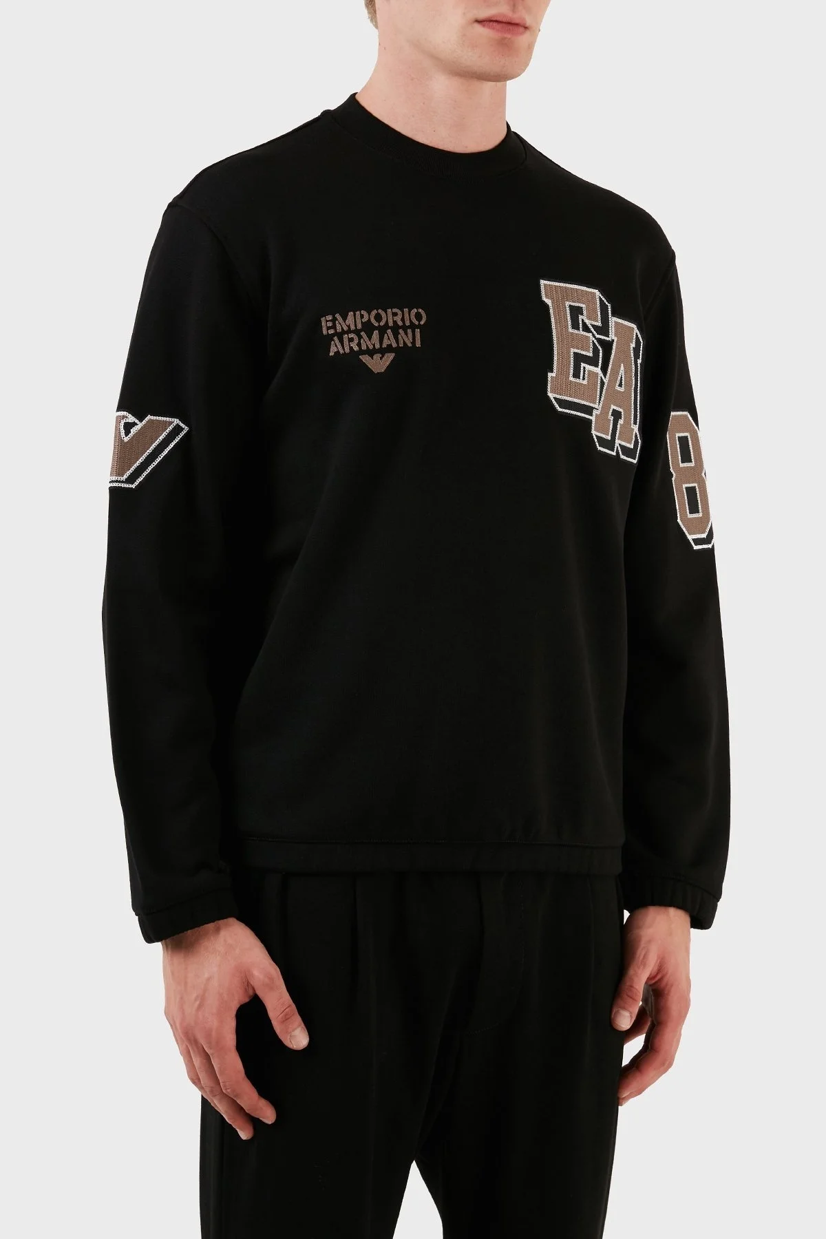 Emporio Armani Pamuklu Regular Fit Bisiklet Yaka Erkek Sweat 6R1MG4 1JWPZ 0999 SİYAH - 11