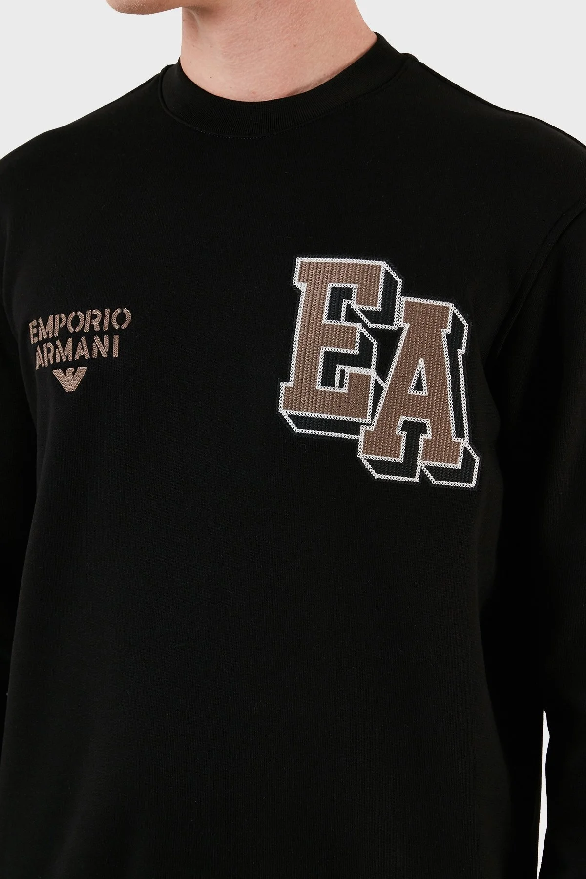 Emporio Armani Pamuklu Regular Fit Bisiklet Yaka Erkek Sweat 6R1MG4 1JWPZ 0999 SİYAH - 12