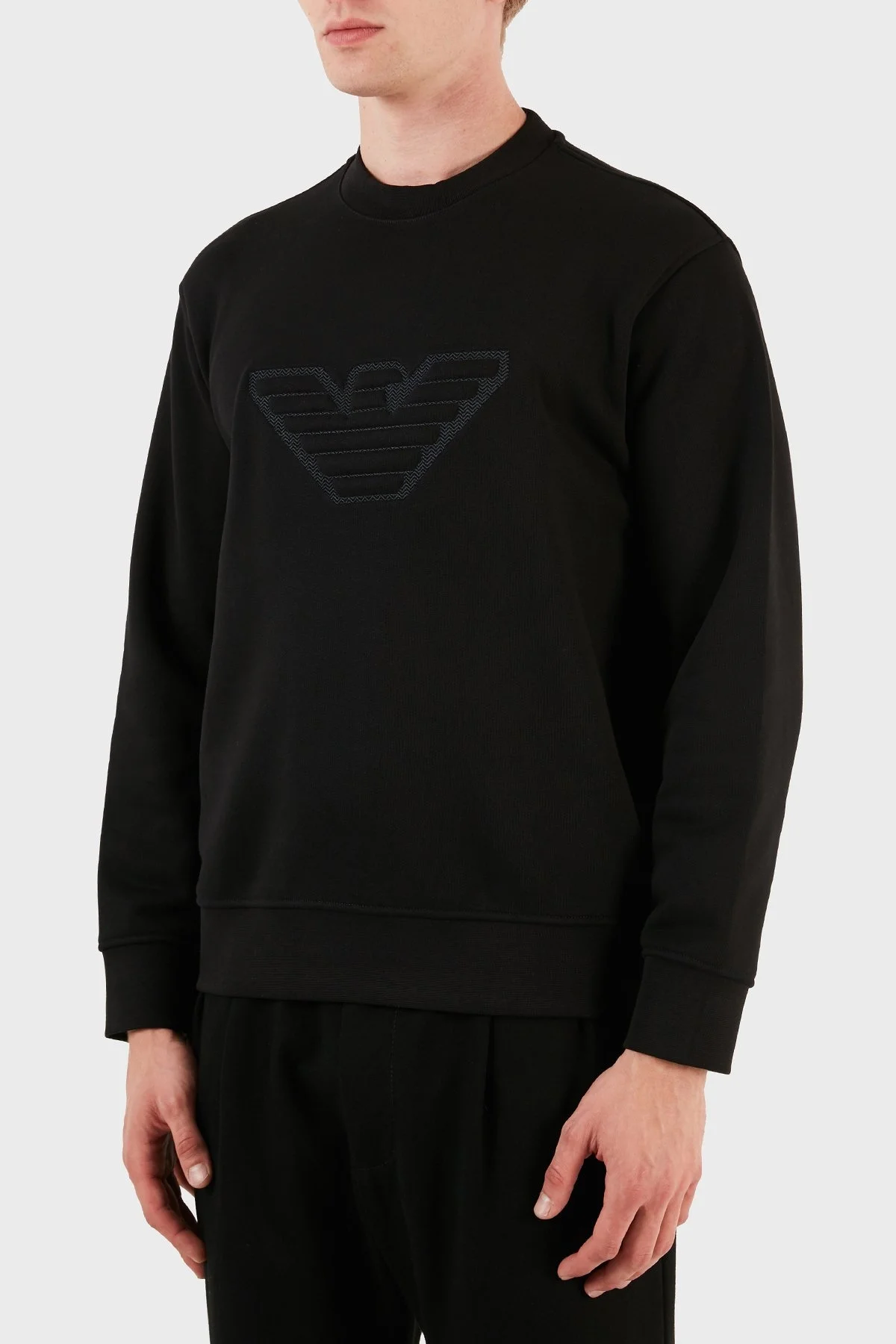 Emporio Armani Pamuklu Regular Fit Bisiklet Yaka Erkek Sweat 6R1MG5 1JWPZ 00C2 SİYAH - 3