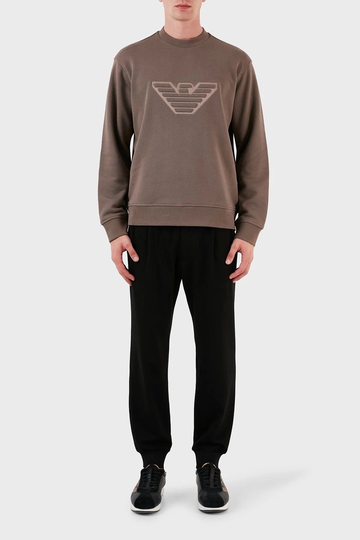 Emporio Armani Pamuklu Regular Fit Bisiklet Yaka Erkek Sweat 6R1MG5 1JWPZ 0497 KAHVE - 10