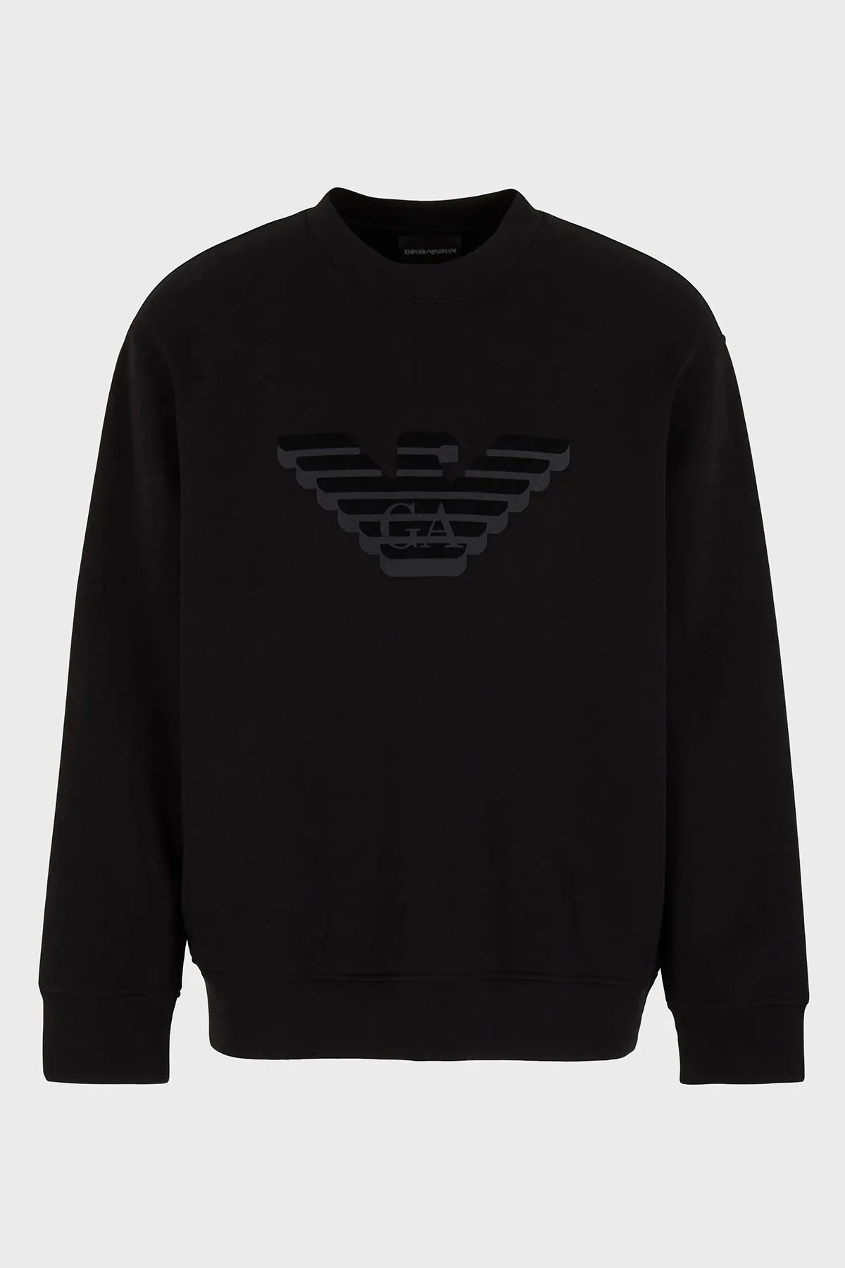 Emporio Armani Pamuklu Regular Fit Bisiklet Yaka Erkek Sweat 6R1MG7 1JHSZ 00A9 SİYAH - 4