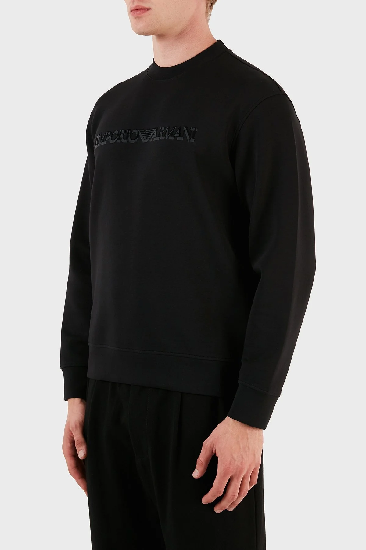 Emporio Armani Pamuklu Regular Fit Bisiklet Yaka Erkek Sweat 6R1MG7 1JHSZ 00B0 SİYAH - 3