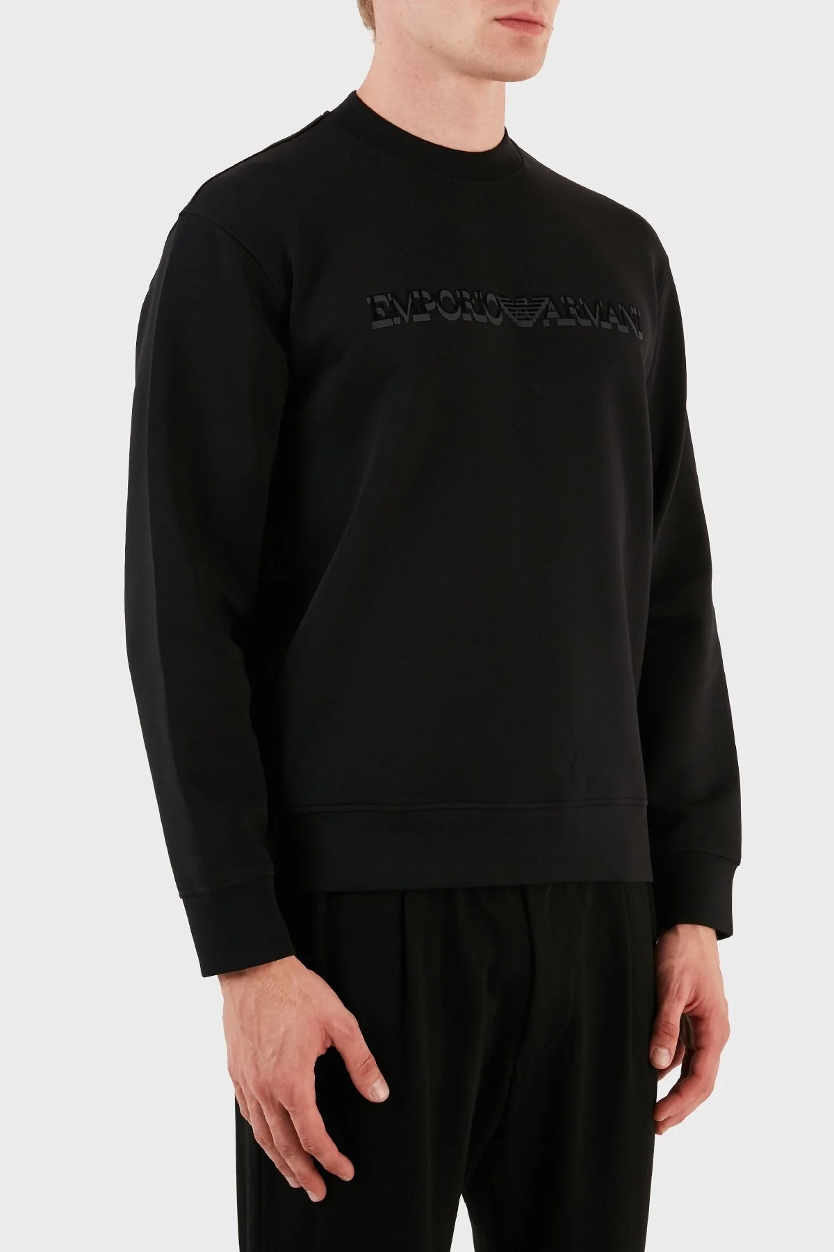 Emporio Armani Pamuklu Regular Fit Bisiklet Yaka Erkek Sweat 6R1MG7 1JHSZ 00B0 SİYAH - 4