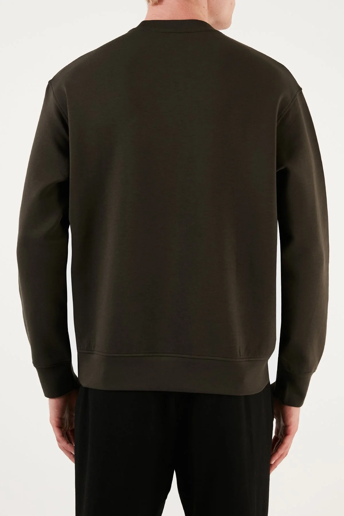 Emporio Armani Pamuklu Regular Fit Bisiklet Yaka Erkek Sweat 6R1MG7 1JHSZ 06F7 HAKİ - 2