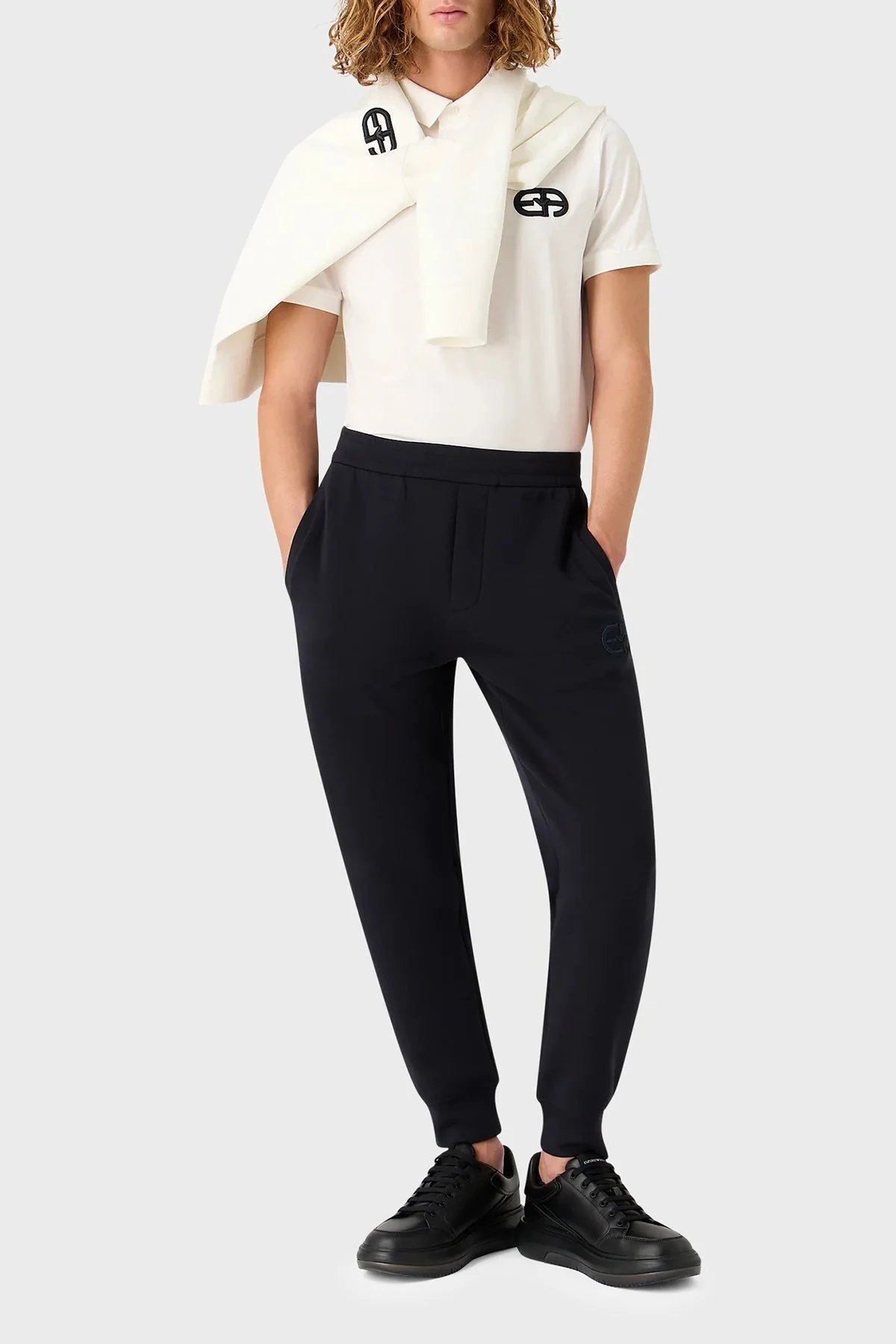 Emporio Armani Pamuklu Regular Fit Bisiklet Yaka Erkek Sweat 8N1ML7 1JHSZ 0101 BEYAZ - 2