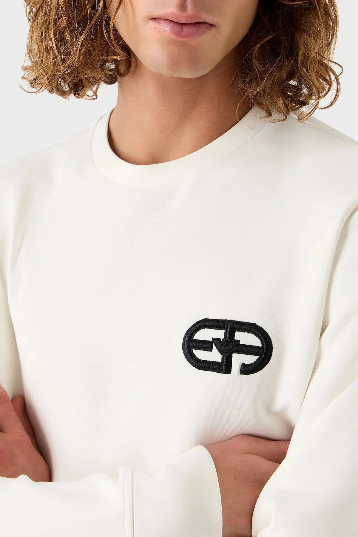 Emporio Armani Pamuklu Regular Fit Bisiklet Yaka Erkek Sweat 8N1ML7 1JHSZ 0101 BEYAZ - 4