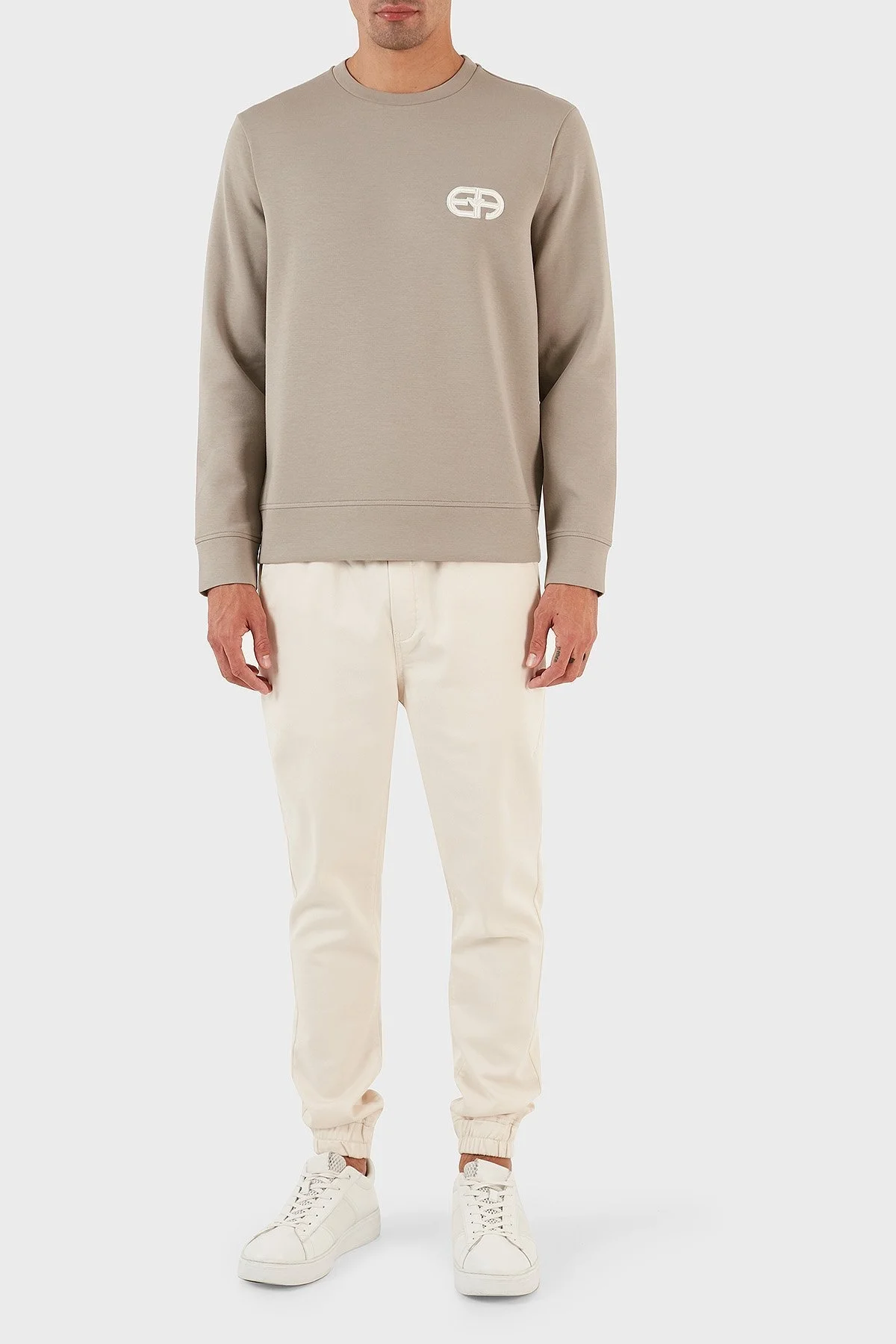 Emporio Armani Pamuklu Regular Fit Bisiklet Yaka Erkek Sweat 8N1ML7 1JHSZ 0643 BEJ - 5