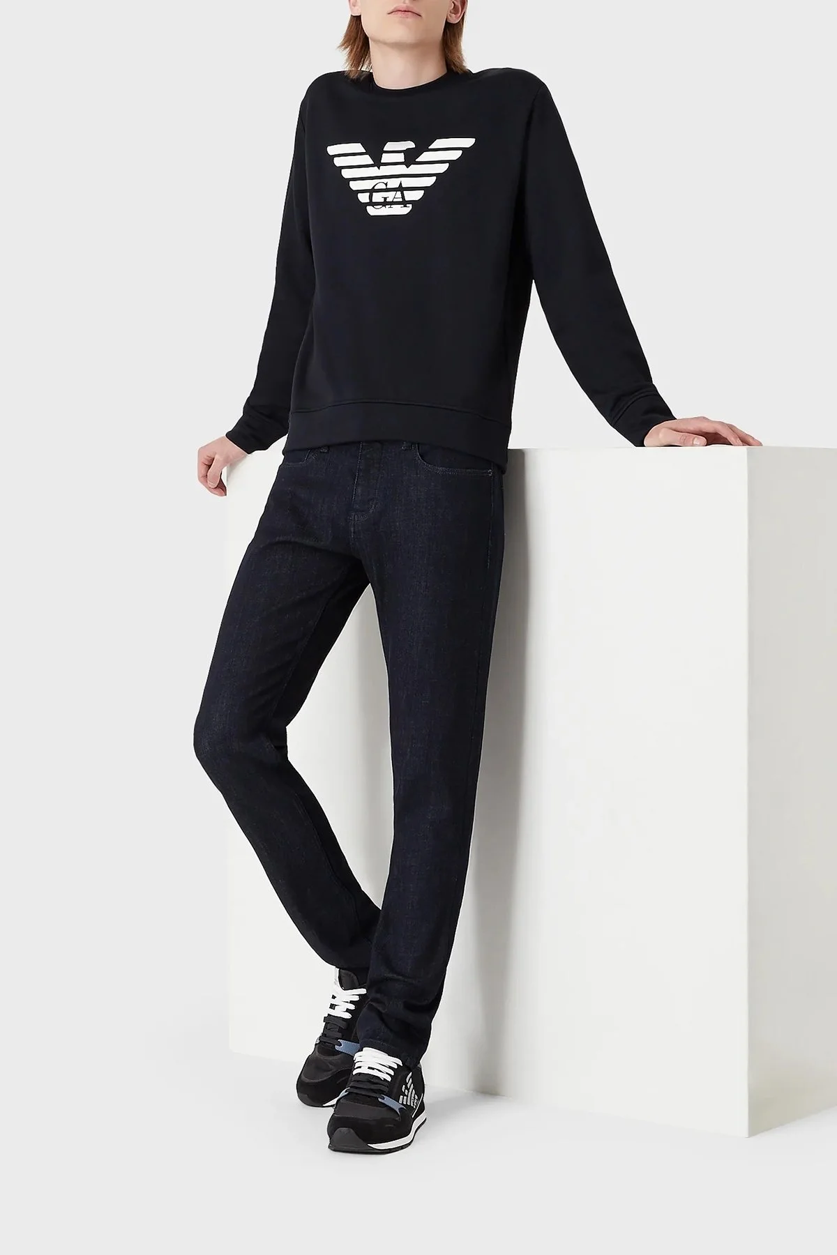 Emporio Armani Pamuklu Regular Fit Bisiklet Yaka Erkek Sweat 8N1MR6 1JRIZ F904 LACİVERT - 5