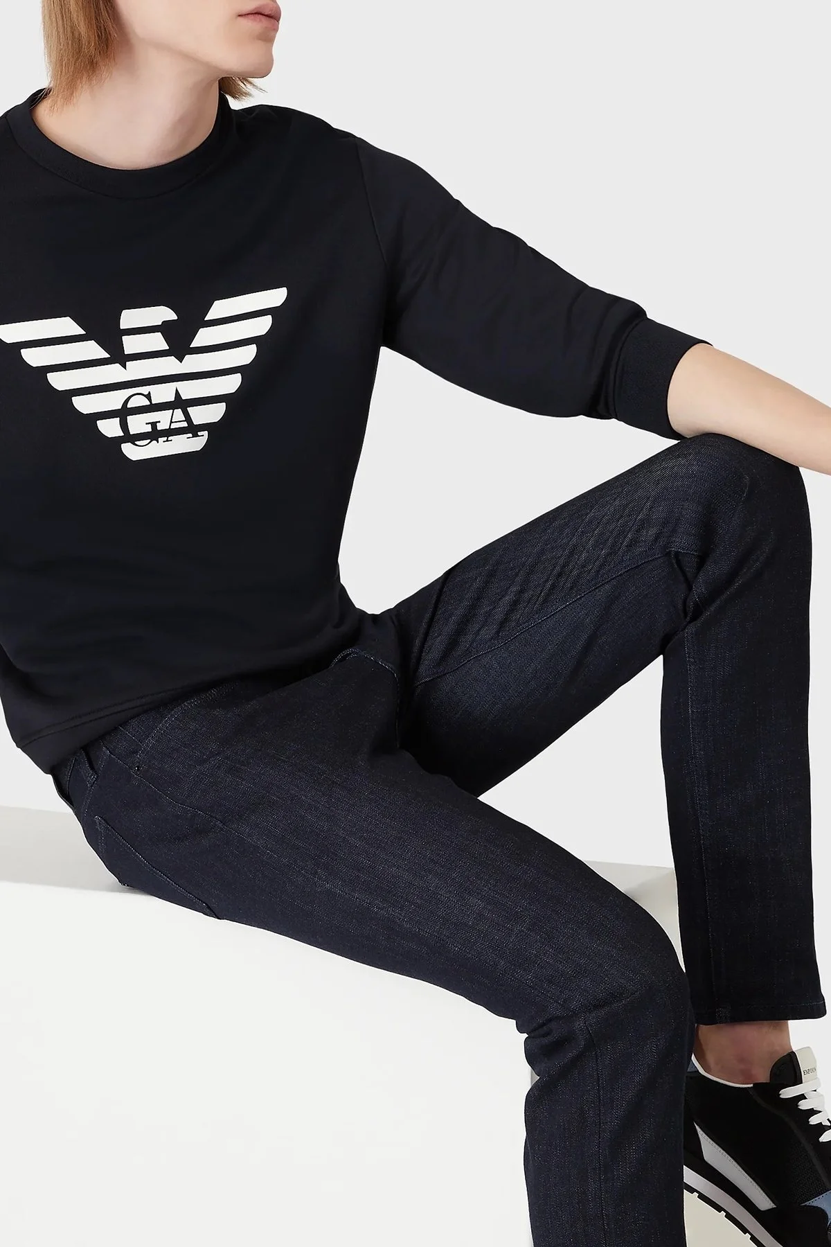 Emporio Armani Pamuklu Regular Fit Bisiklet Yaka Erkek Sweat 8N1MR6 1JRIZ F904 LACİVERT - 6