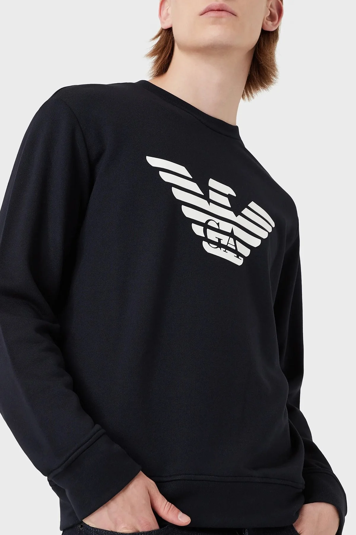 Emporio Armani Pamuklu Regular Fit Bisiklet Yaka Erkek Sweat 8N1MR6 1JRIZ F904 LACİVERT - 7