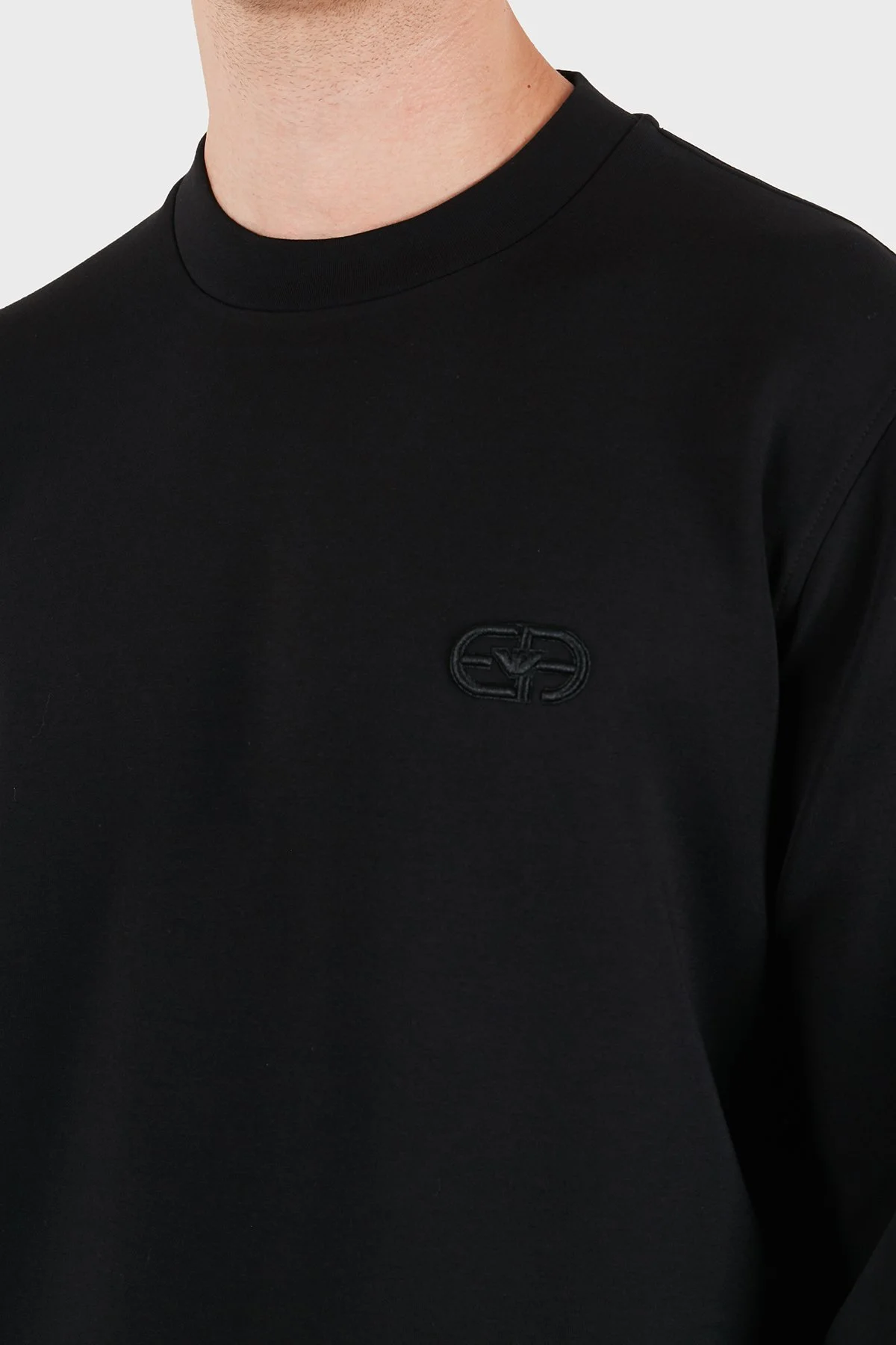 Emporio Armani Pamuklu Regular Fit Bisiklet Yaka Erkek Sweat EM004540 AF10013 UC001 Siyah - 5