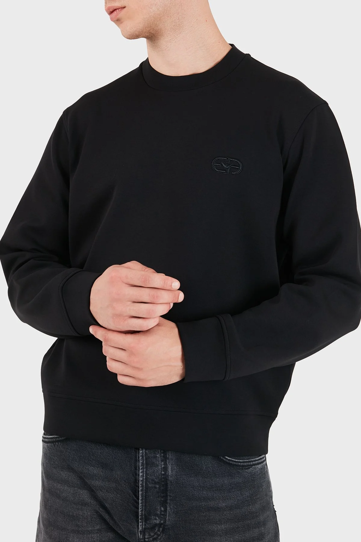 Emporio Armani Pamuklu Regular Fit Bisiklet Yaka Erkek Sweat EM004540 AF10013 UC001 Siyah - 6