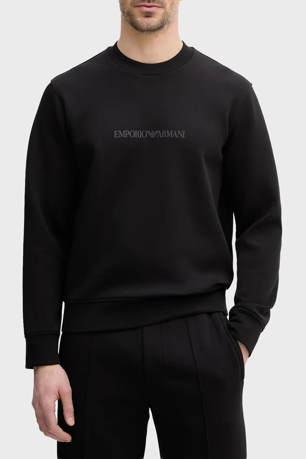 Emporio Armani Pamuklu Regular Fit Bisiklet Yaka Erkek Sweat EM004541 AF10013 MC540 Siyah - 1