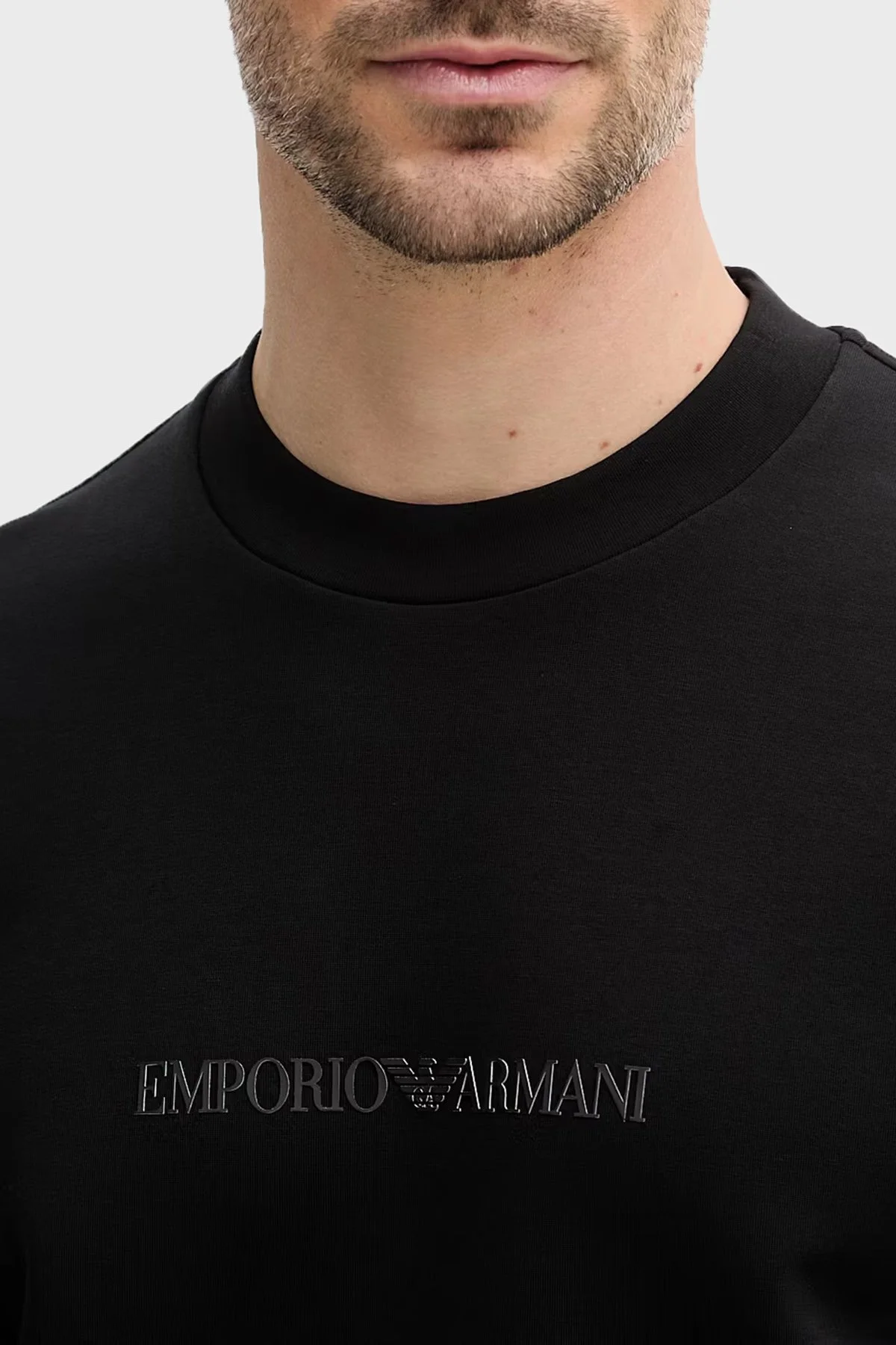 Emporio Armani Pamuklu Regular Fit Bisiklet Yaka Erkek Sweat EM004541 AF10013 MC540 Siyah - 4