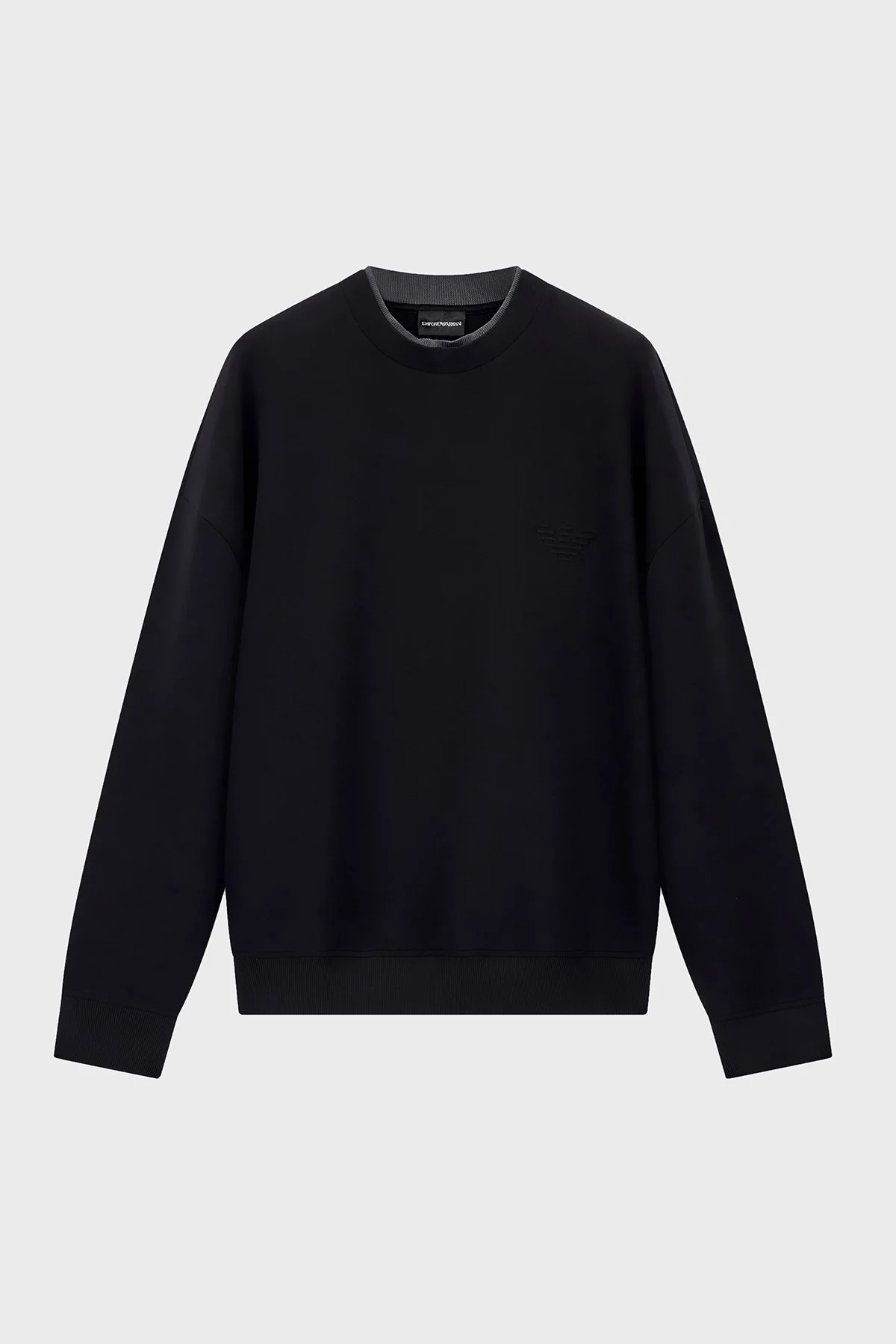 Emporio Armani Pamuklu Regular Fit Bisiklet Yaka Erkek Sweat EM006827 AF10013 MC718 Siyah - 5