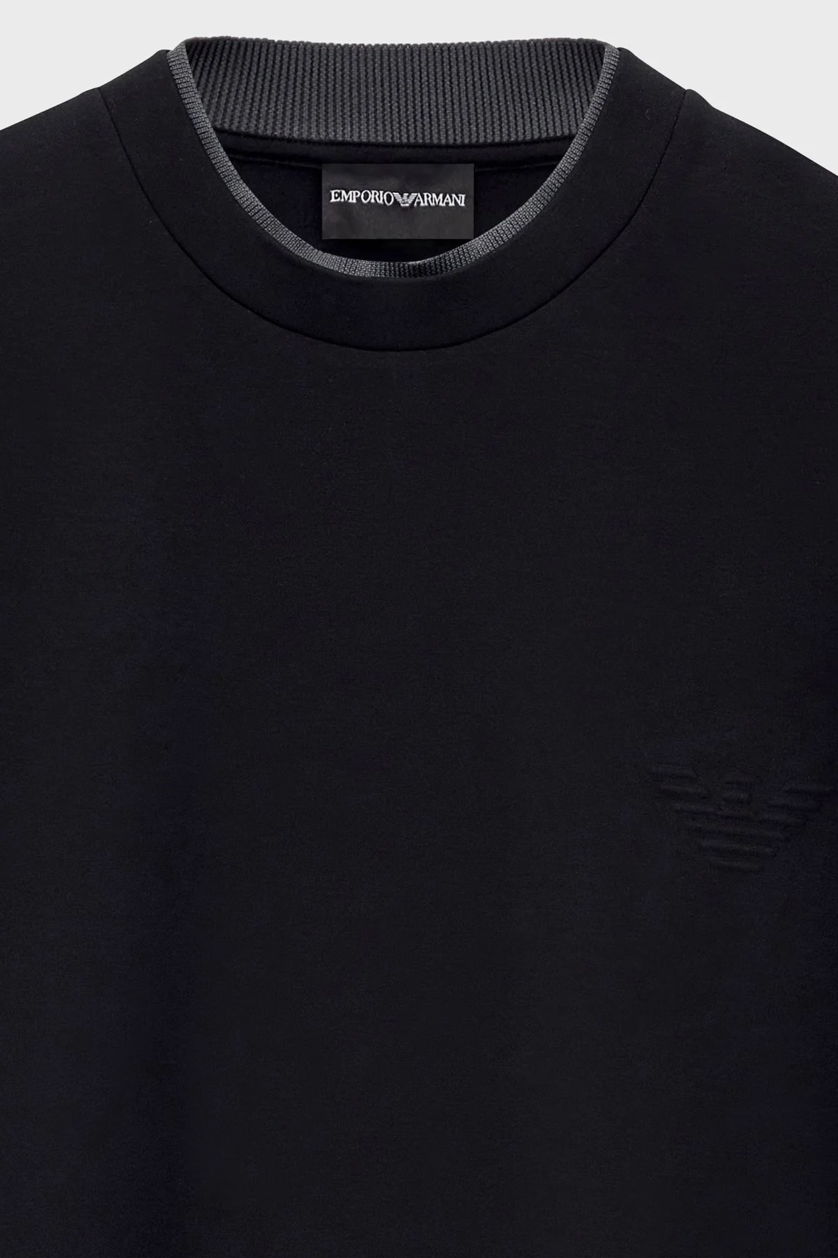 Emporio Armani Pamuklu Regular Fit Bisiklet Yaka Erkek Sweat EM006827 AF10013 MC718 Siyah - 7