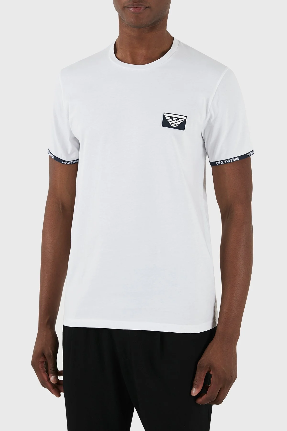 Emporio Armani Pamuklu Regular Fit Bisiklet Yaka Erkek T Shirt 110853 4R755 00010 BEYAZ - 1