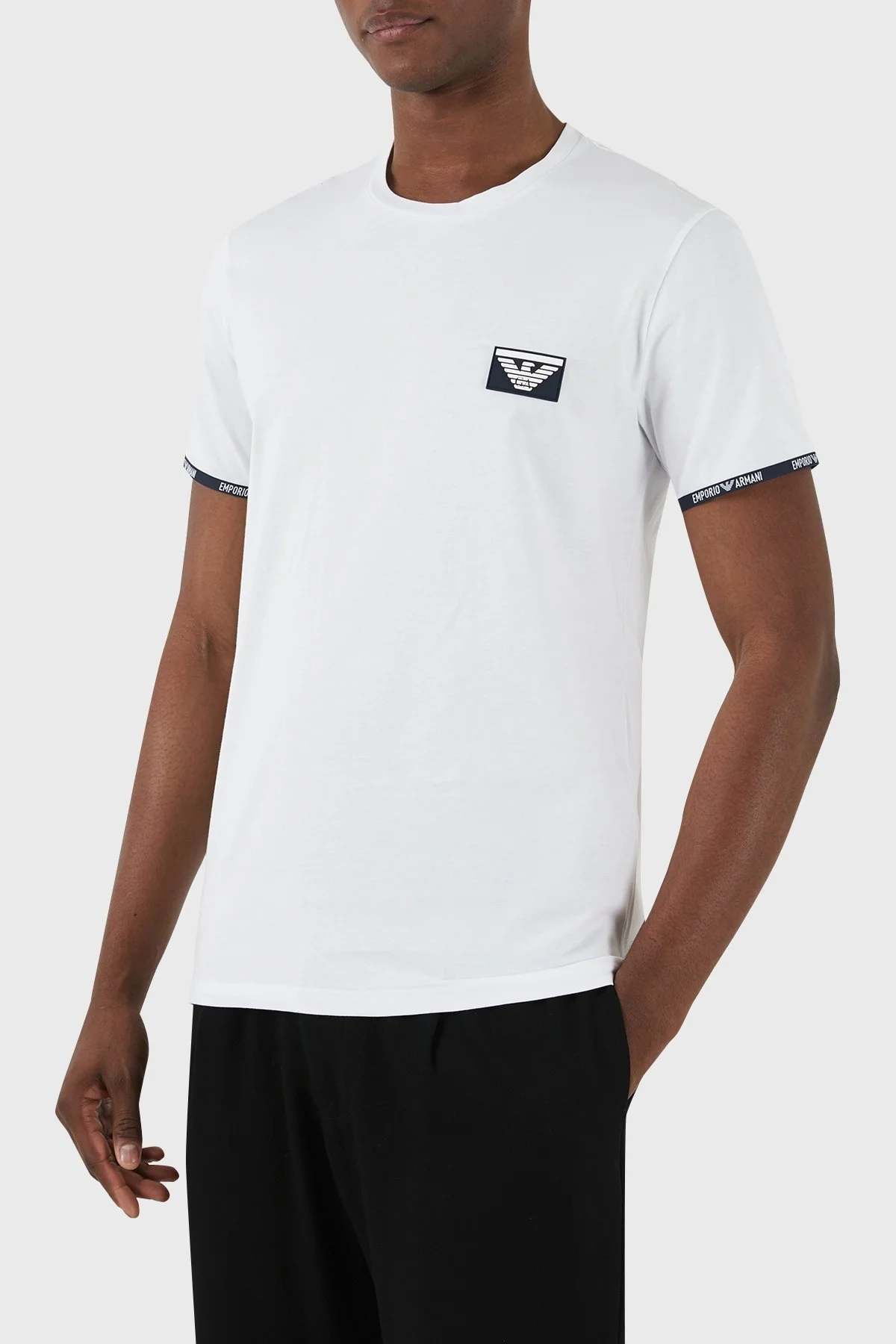 Emporio Armani Pamuklu Regular Fit Bisiklet Yaka Erkek T Shirt 110853 4R755 00010 BEYAZ - 3