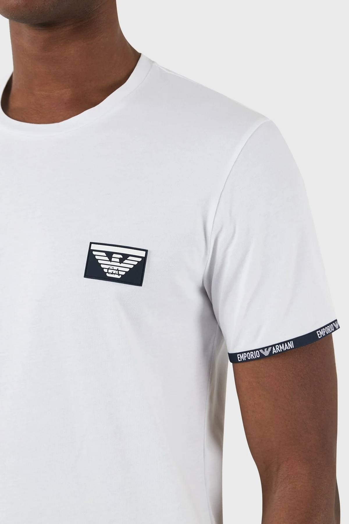 Emporio Armani Pamuklu Regular Fit Bisiklet Yaka Erkek T Shirt 110853 4R755 00010 BEYAZ - 6