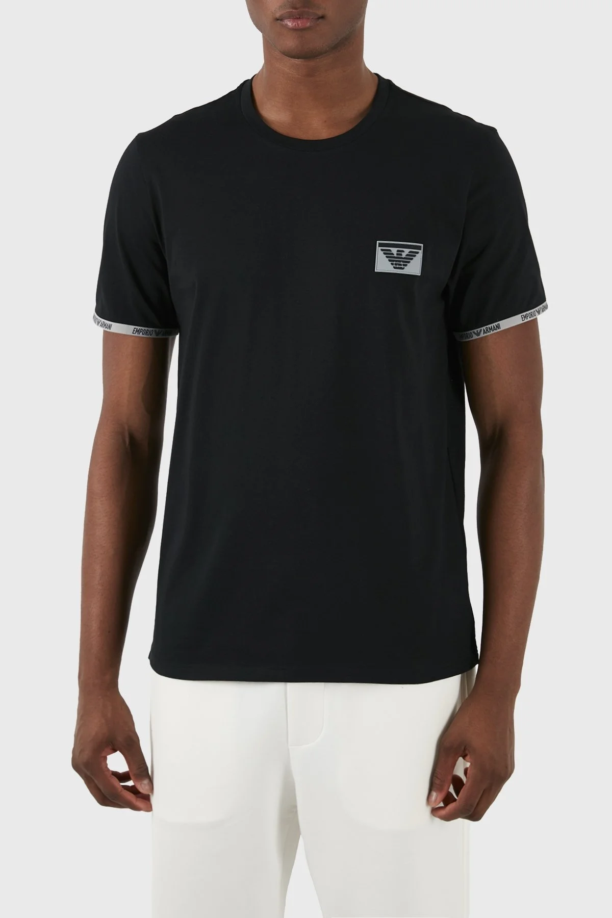 Emporio Armani Pamuklu Regular Fit Bisiklet Yaka Erkek T Shirt 110853 4R755 00020 SİYAH - 1