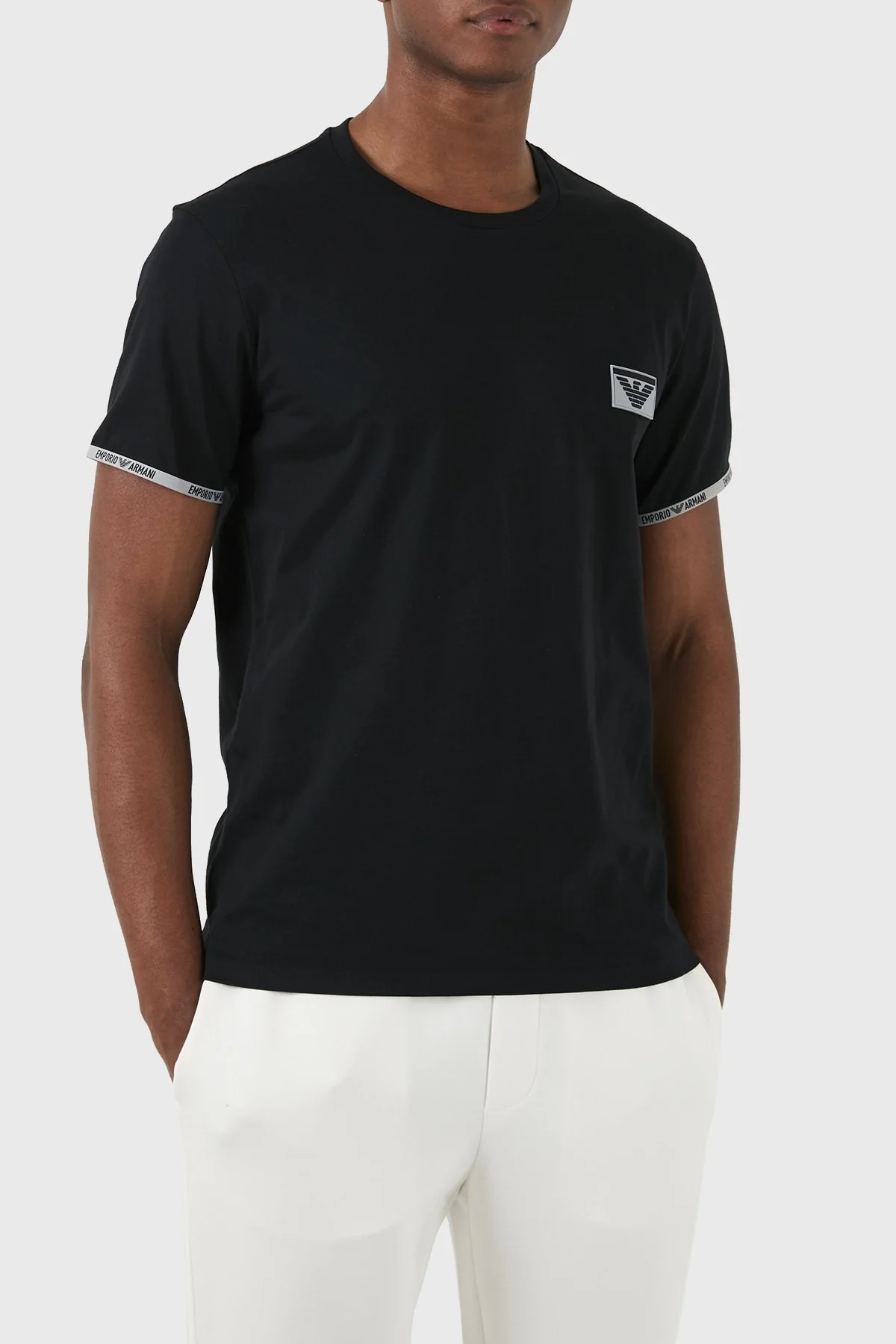 Emporio Armani Pamuklu Regular Fit Bisiklet Yaka Erkek T Shirt 110853 4R755 00020 SİYAH - 3
