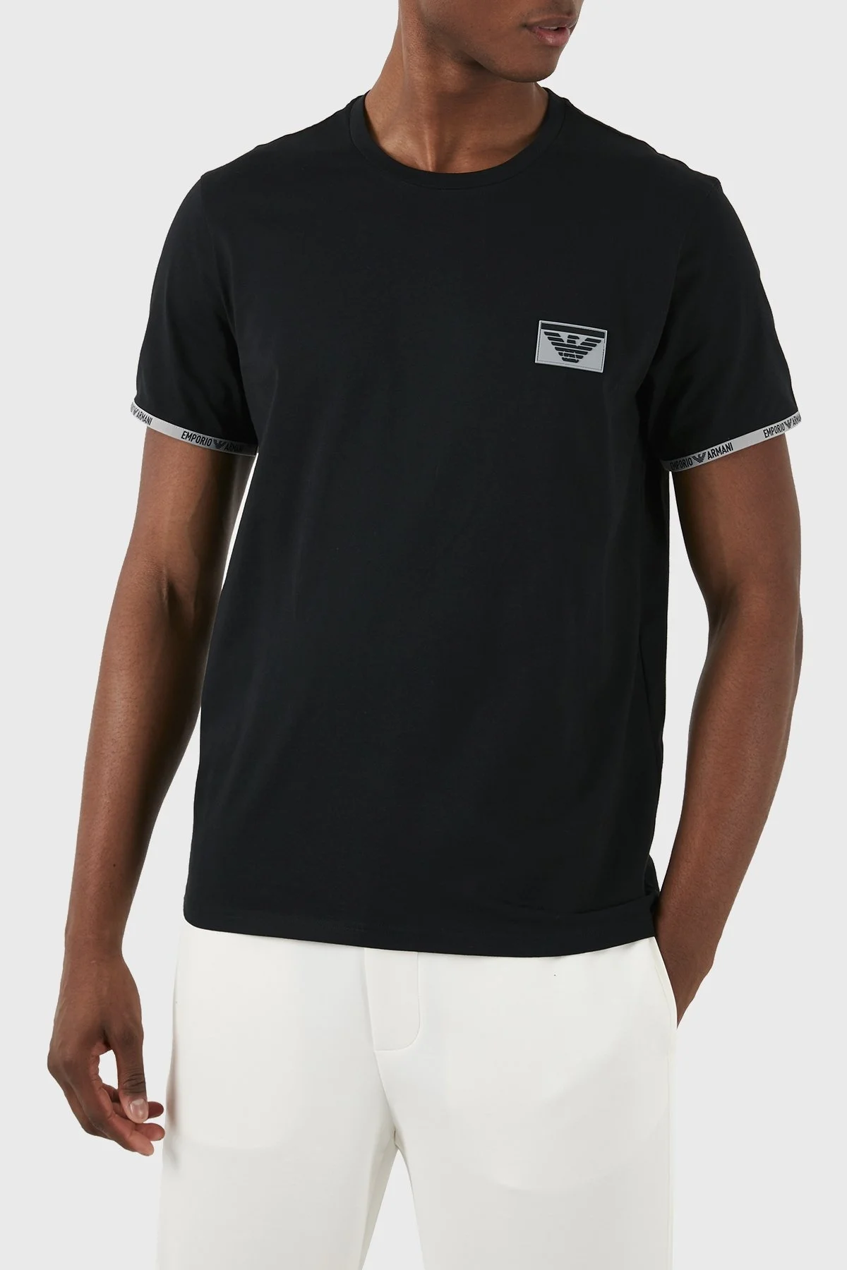 Emporio Armani Pamuklu Regular Fit Bisiklet Yaka Erkek T Shirt 110853 4R755 00020 SİYAH - 4
