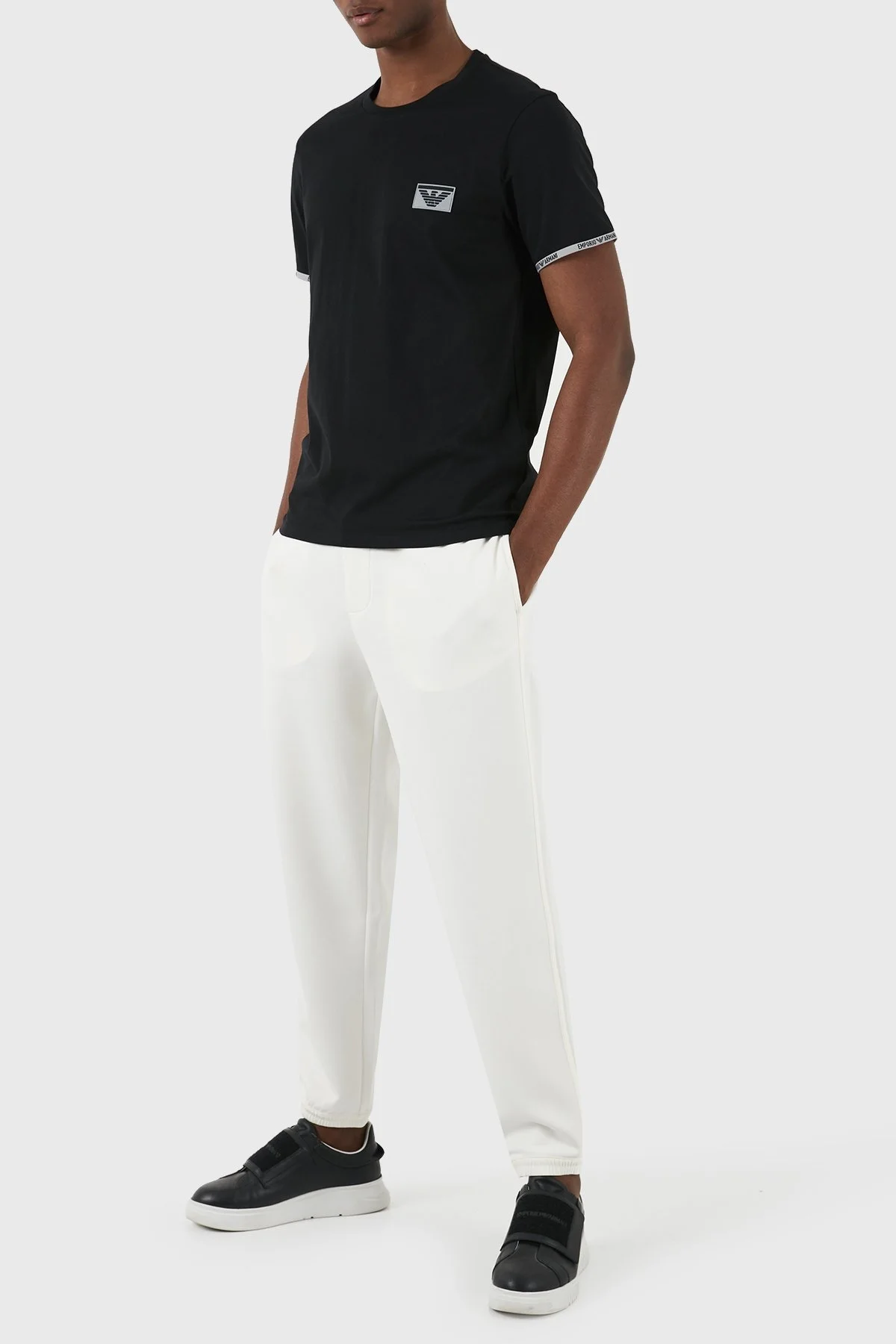 Emporio Armani Pamuklu Regular Fit Bisiklet Yaka Erkek T Shirt 110853 4R755 00020 SİYAH - 5