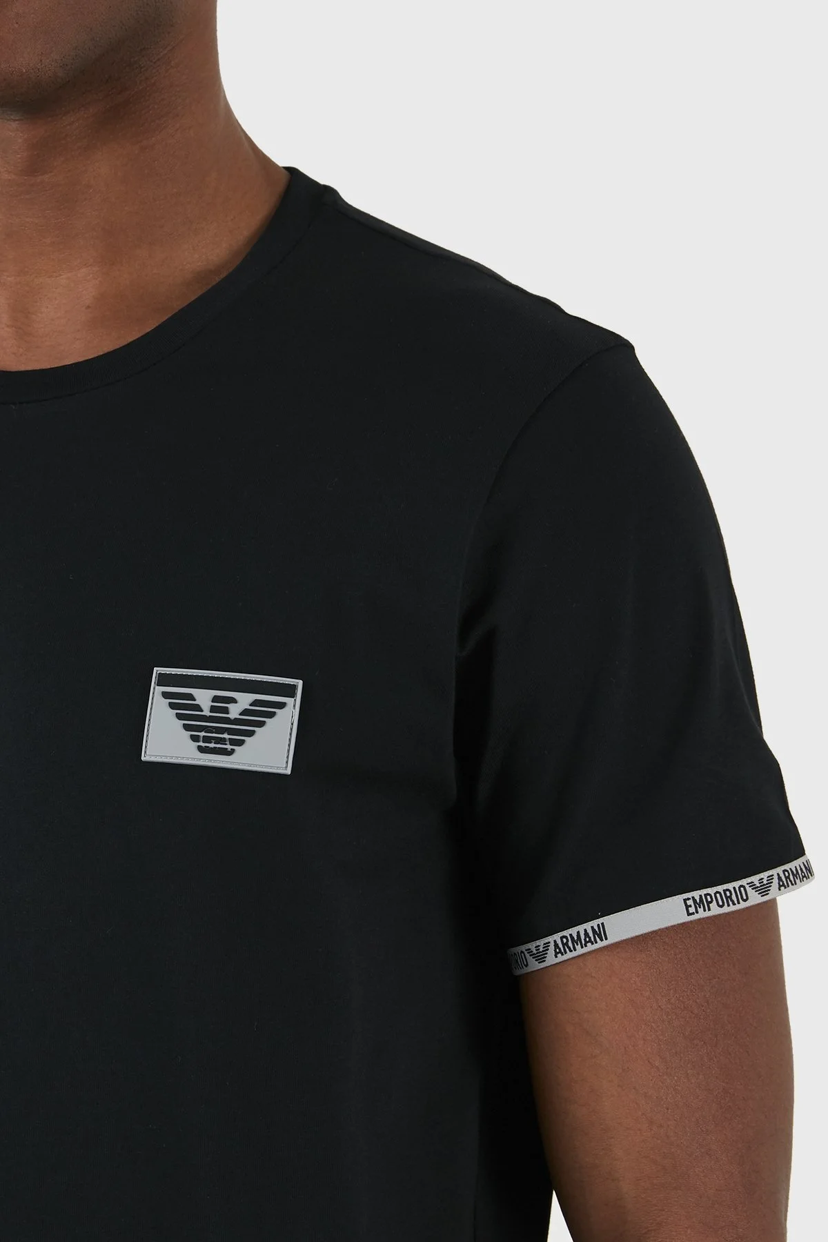 Emporio Armani Pamuklu Regular Fit Bisiklet Yaka Erkek T Shirt 110853 4R755 00020 SİYAH - 6